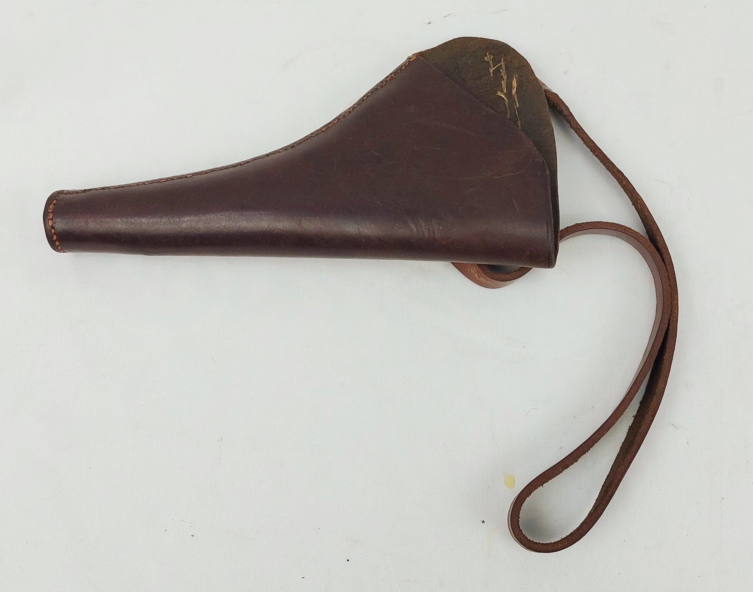 Brown Leather Revolver Holster Converted To Open Top