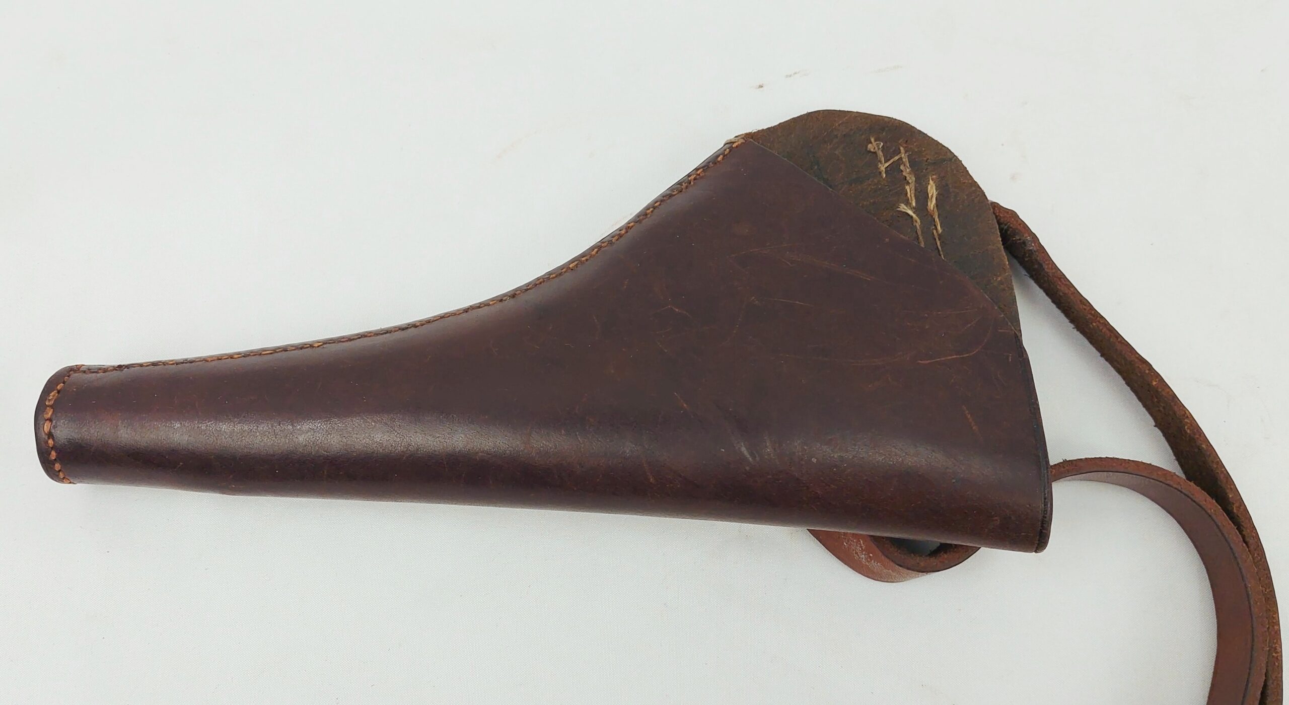 Brown Leather Revolver Holster Converted To Open Top - Image 6