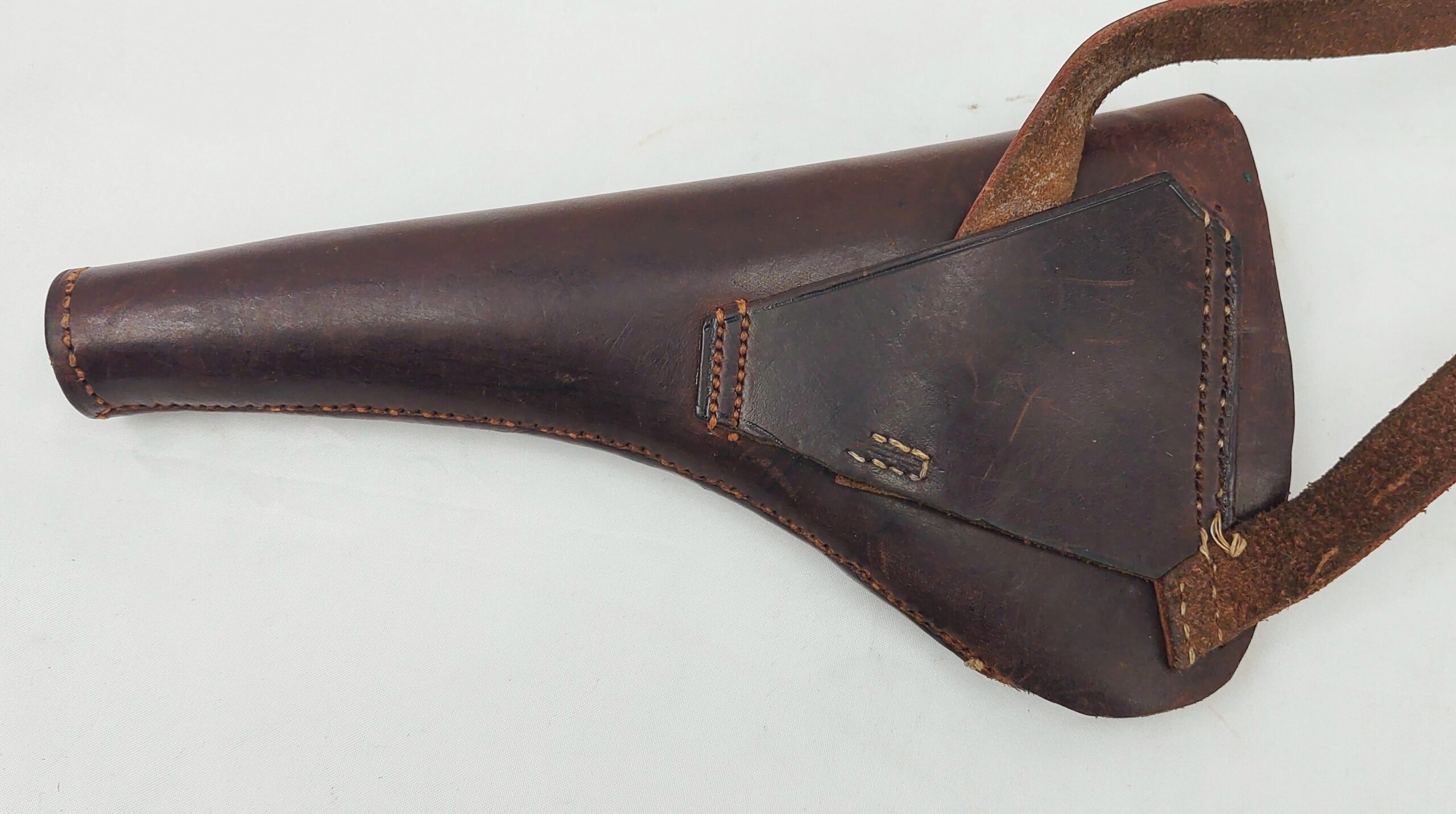 Brown Leather Revolver Holster Converted To Open Top - Image 5