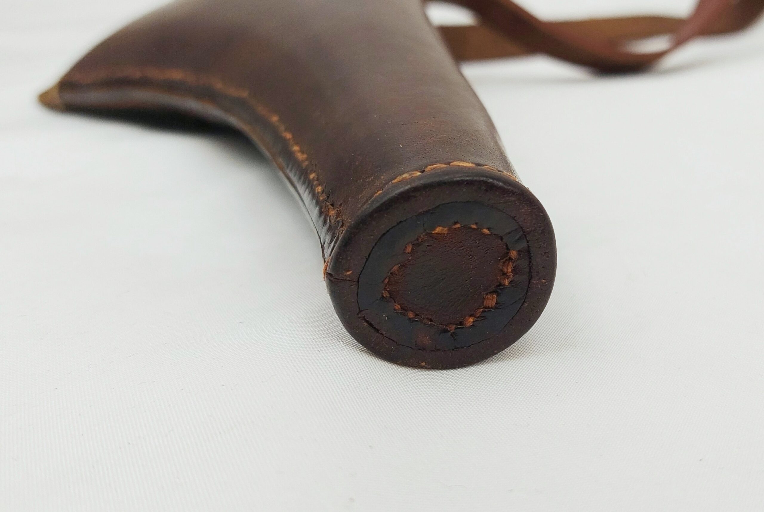 Brown Leather Revolver Holster Converted To Open Top - Image 4