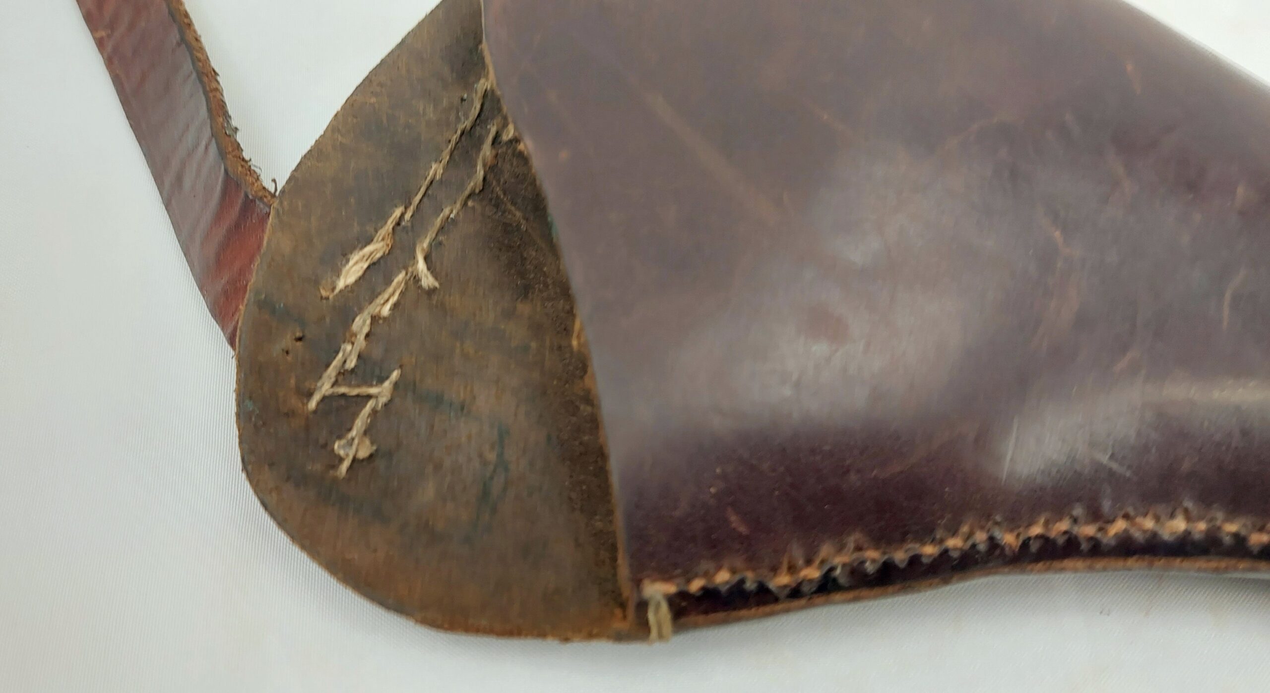 Brown Leather Revolver Holster Converted To Open Top - Image 3