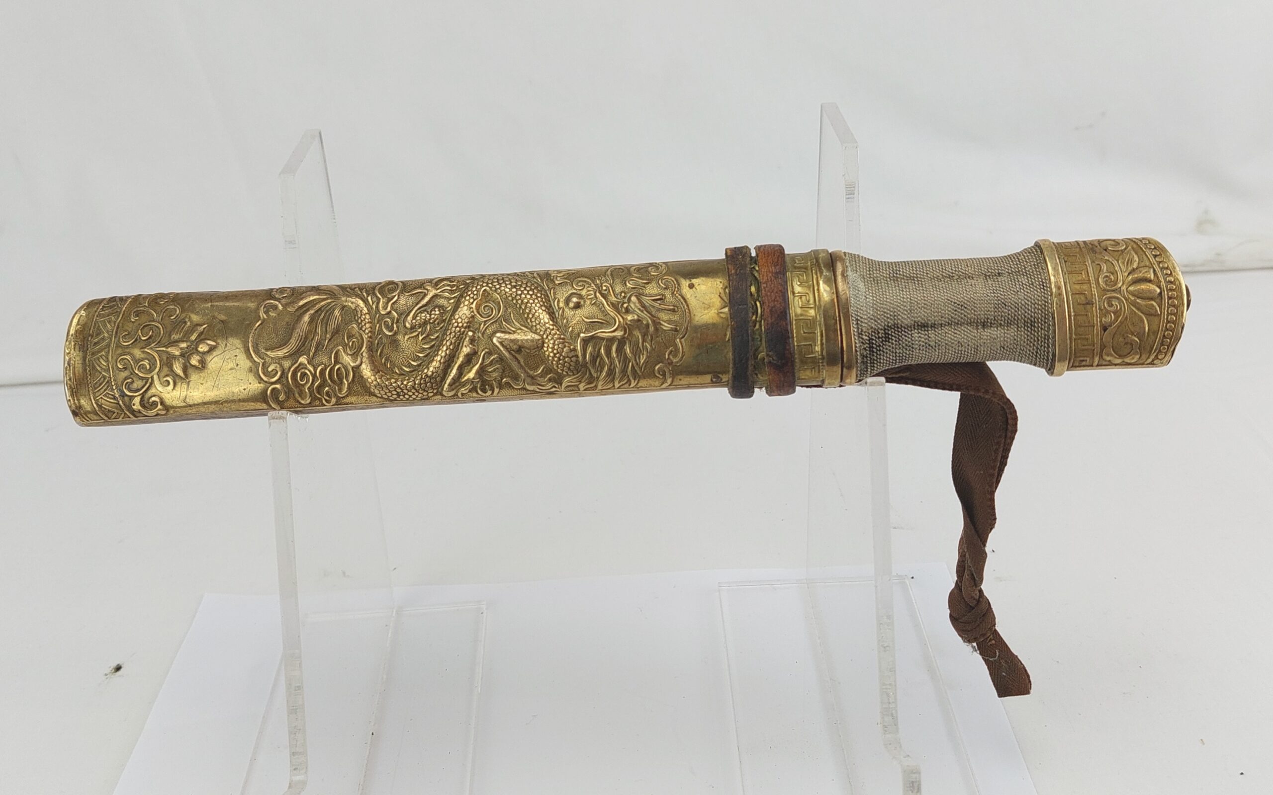 Chinese Husa/Achang Knife with ornate sheath, made in Chengdu
