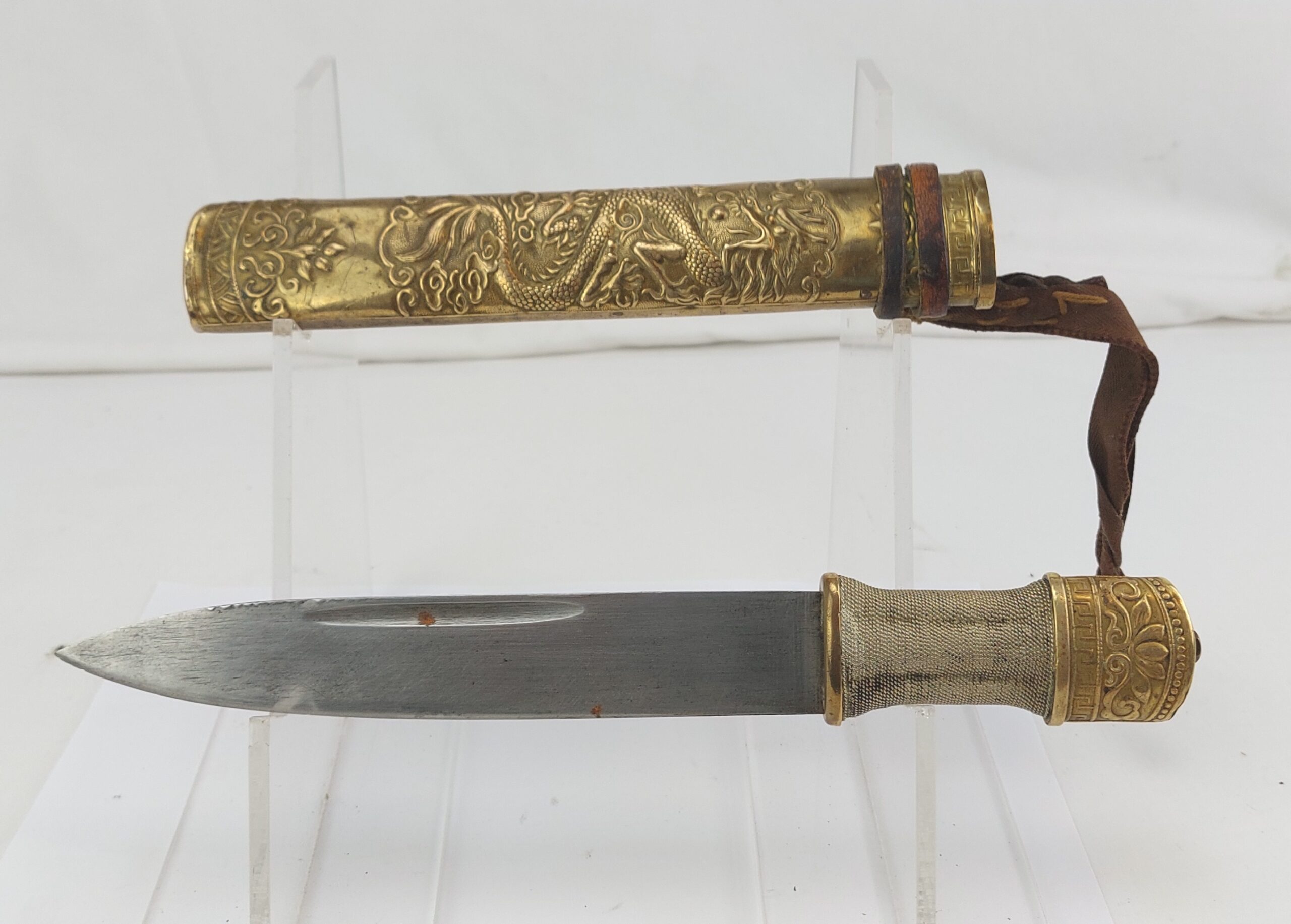 Chinese Husa/Achang Knife with ornate sheath, made in Chengdu - Image 4