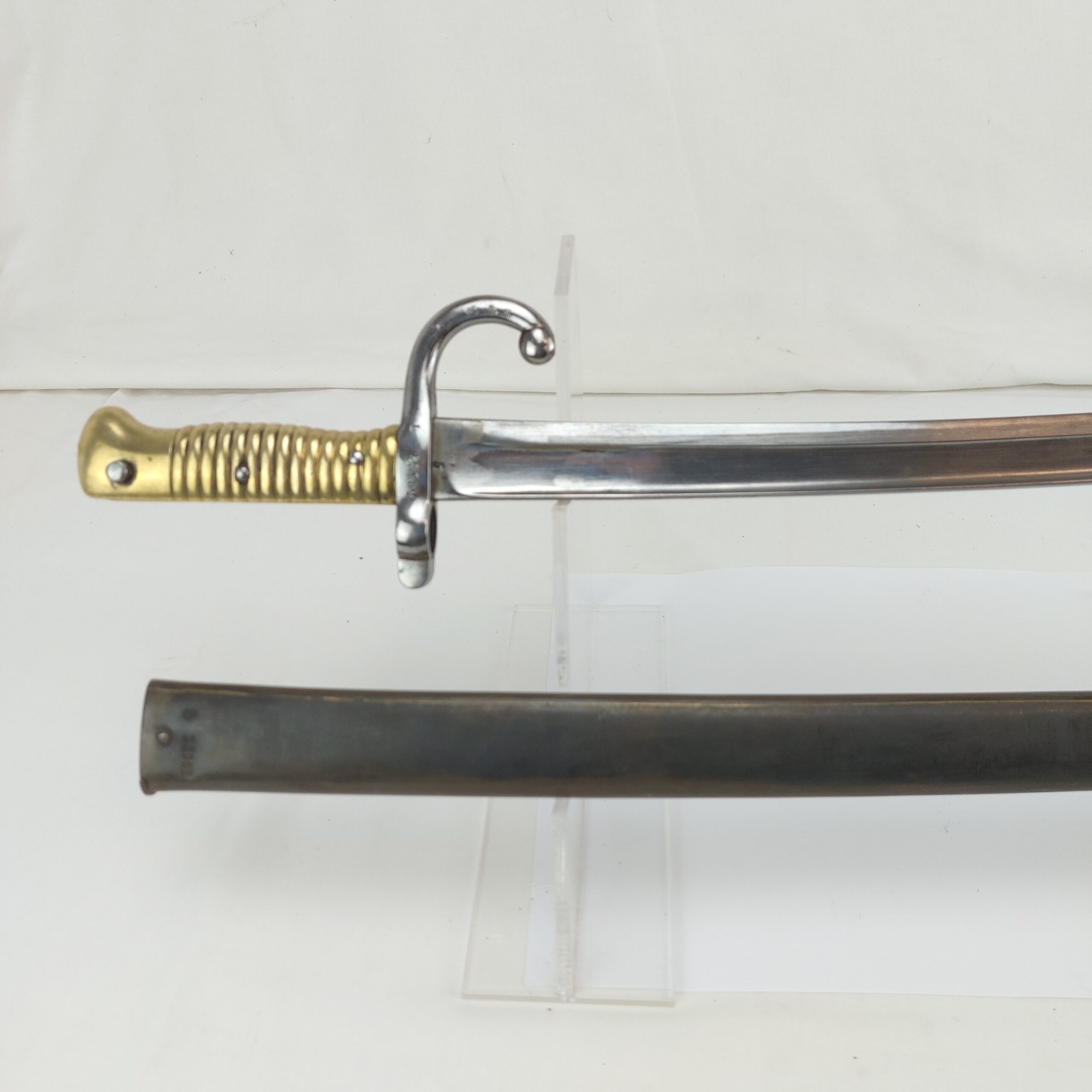 French Model 1866 Chassepot Yataghan Bayaonet dated August 1873 with matching scabbard - Image 5