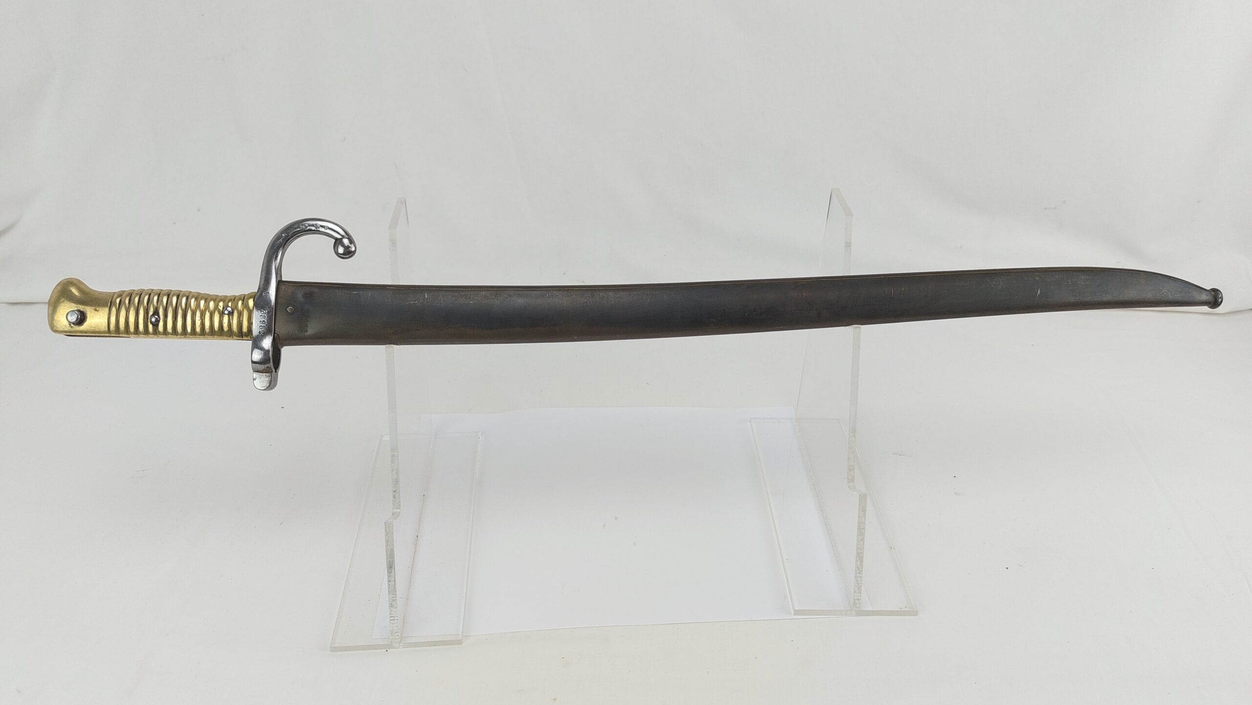 French Model 1866 Chassepot Yataghan Bayaonet dated August 1873 with matching scabbard - Image 3