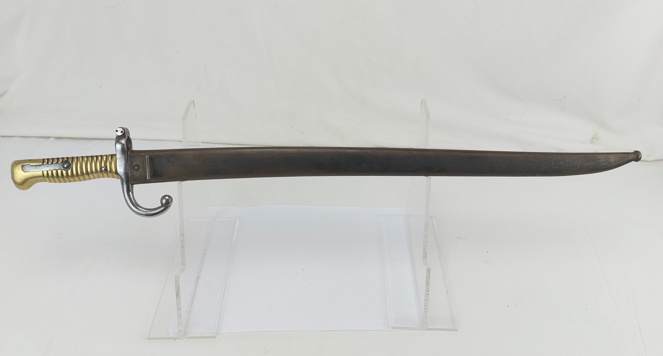 French Model 1866 Chassepot Yataghan Bayaonet dated August 1873 with matching scabbard - Image 2