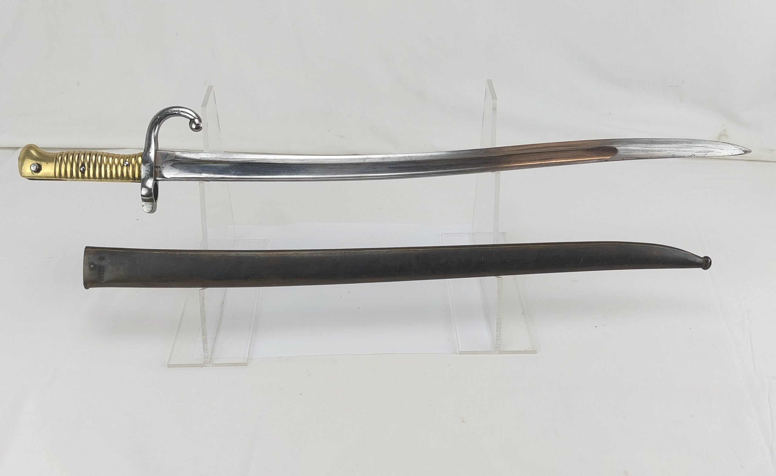 French Model 1866 Chassepot Yataghan Bayaonet dated August 1873 with matching scabbard