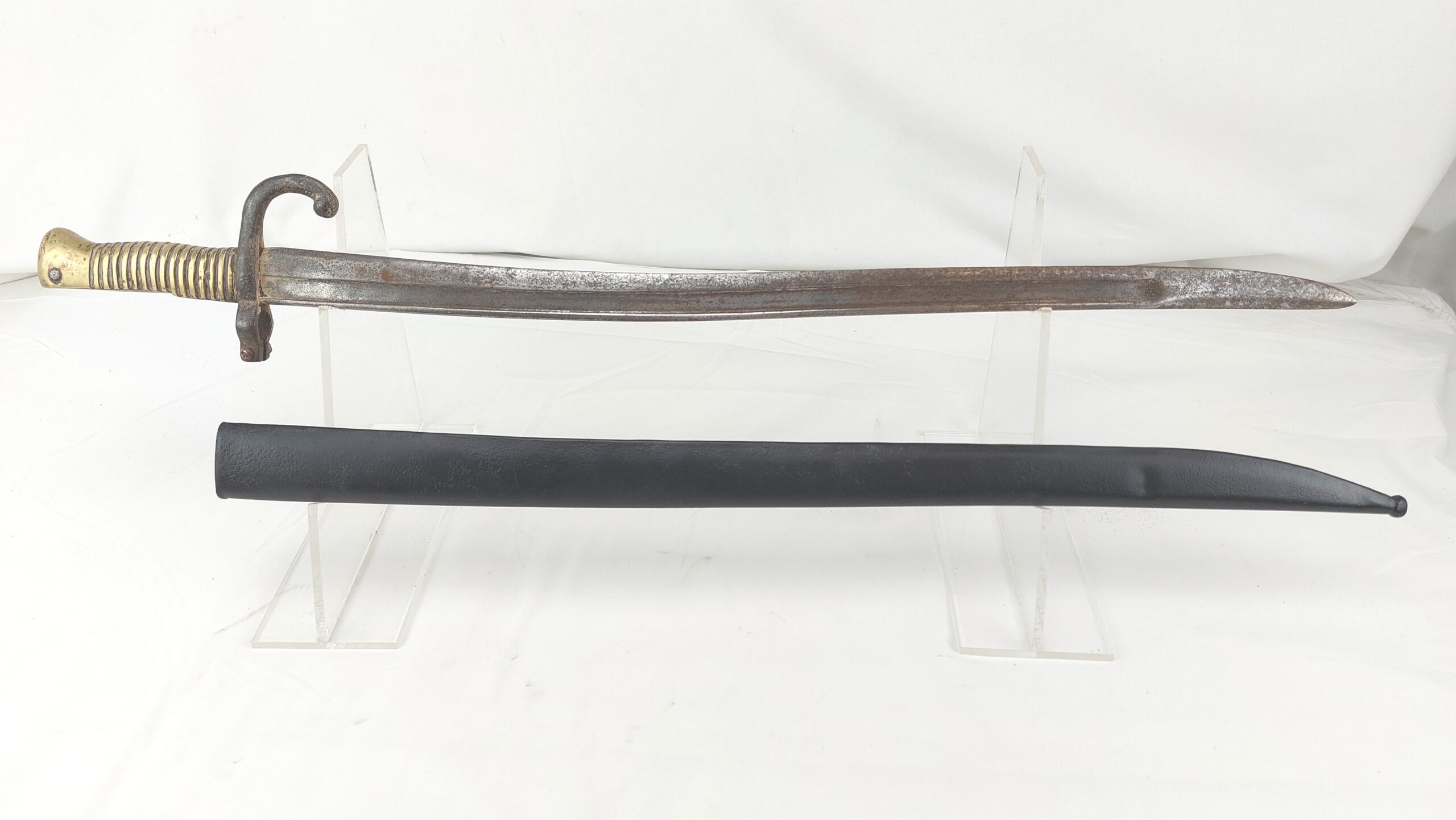 French Model 1866 "Chassepot" Yataghan Sword Bayonet and Scabbard - Image 4