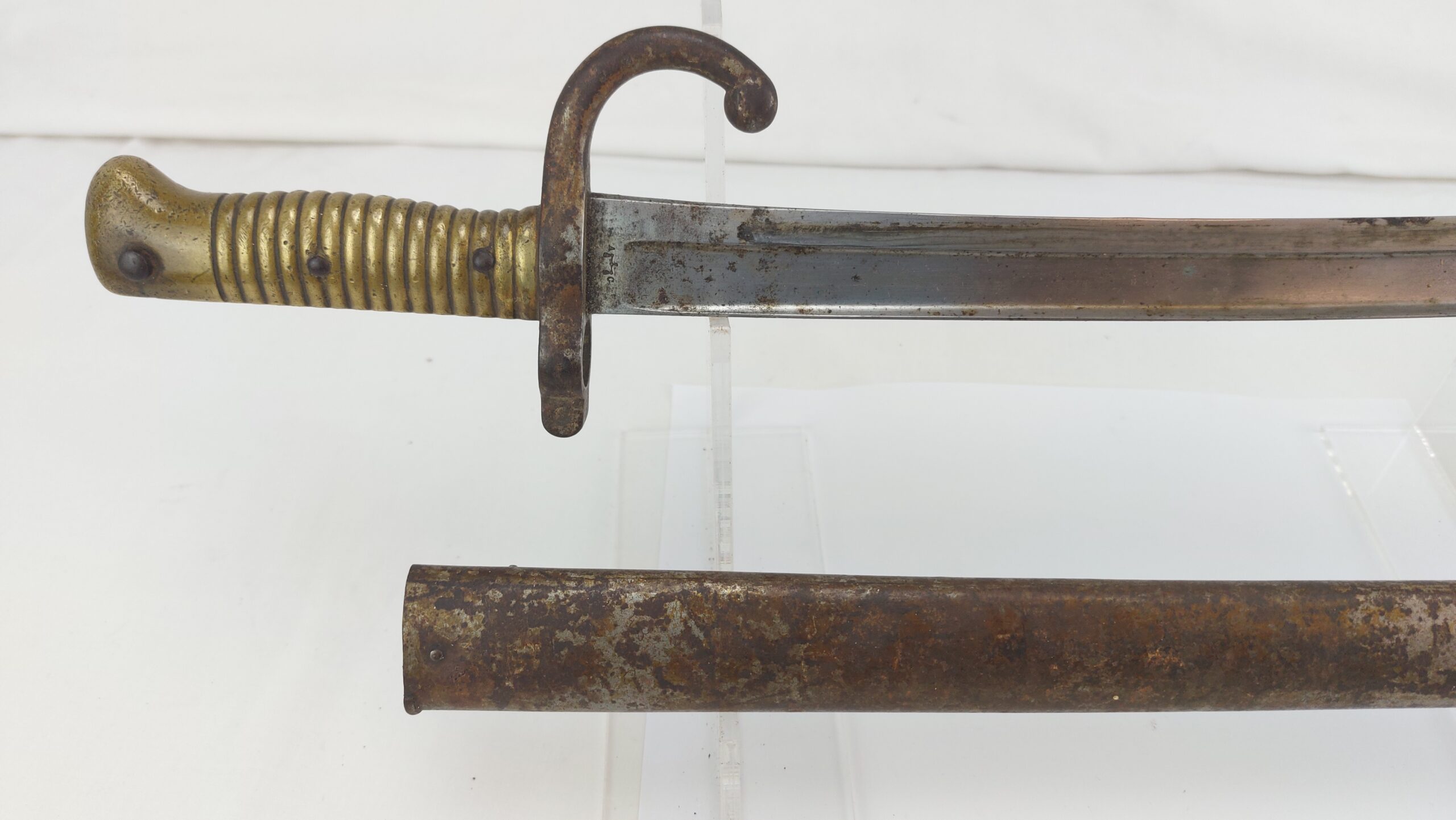 1866 Pattern German Chassepot Bayonet and Scabbard by Alex Coppel of Solingen - Image 4