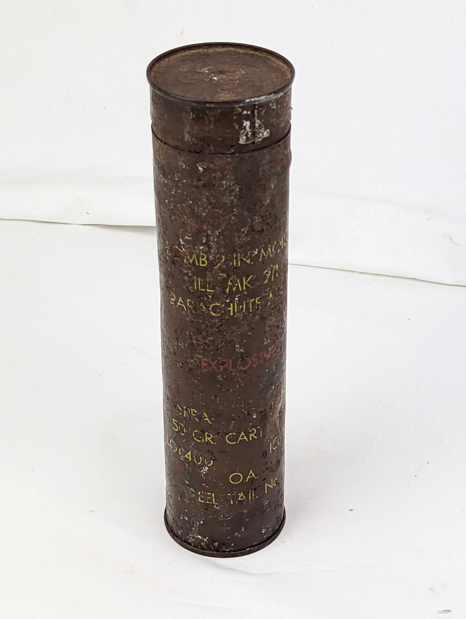 Post-War Parachute Illumination Mortar Inert Mk 2/1 Shell in Case - Image 3