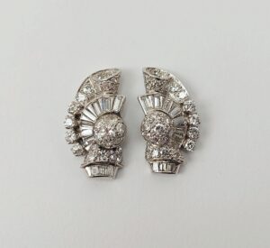 Pair of 18ct White Gold Diamond Cluster Earrings