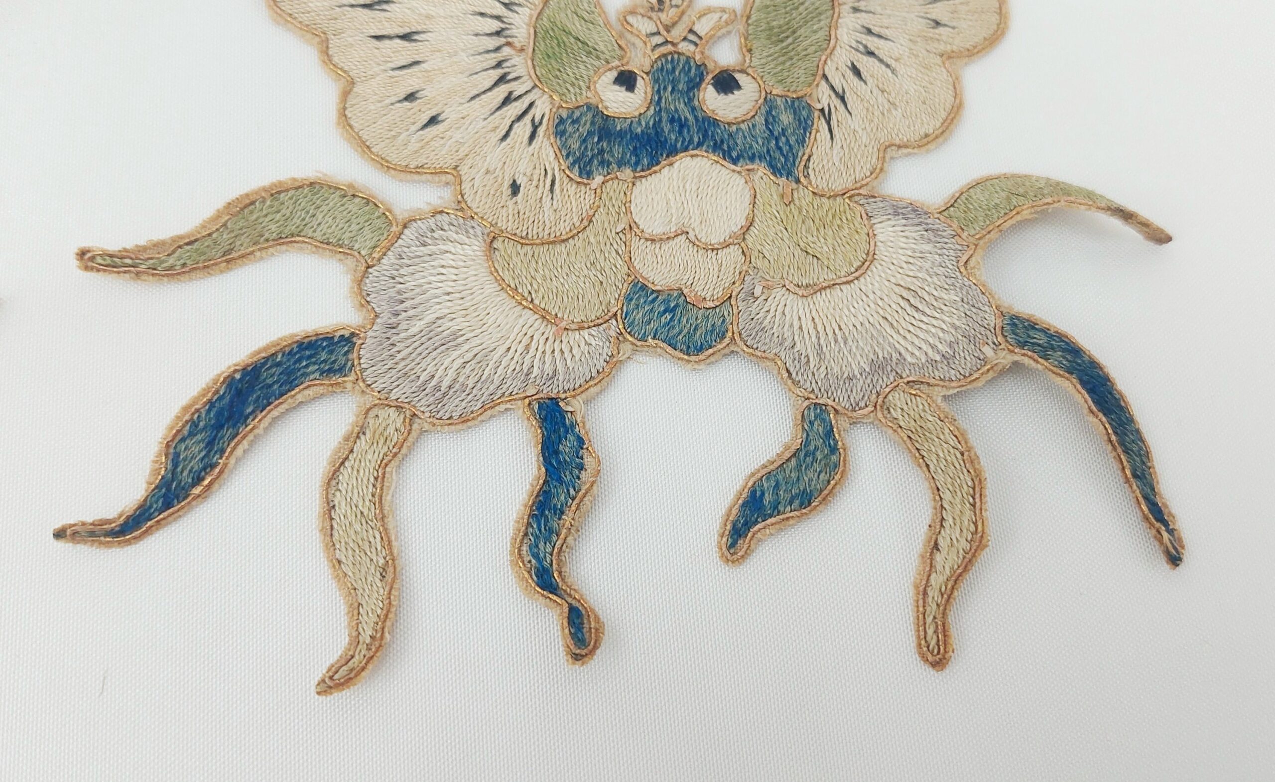 Pair of 18th Century Chinese Silk Embroidered Ming Dragon Robe Patches - Image 5