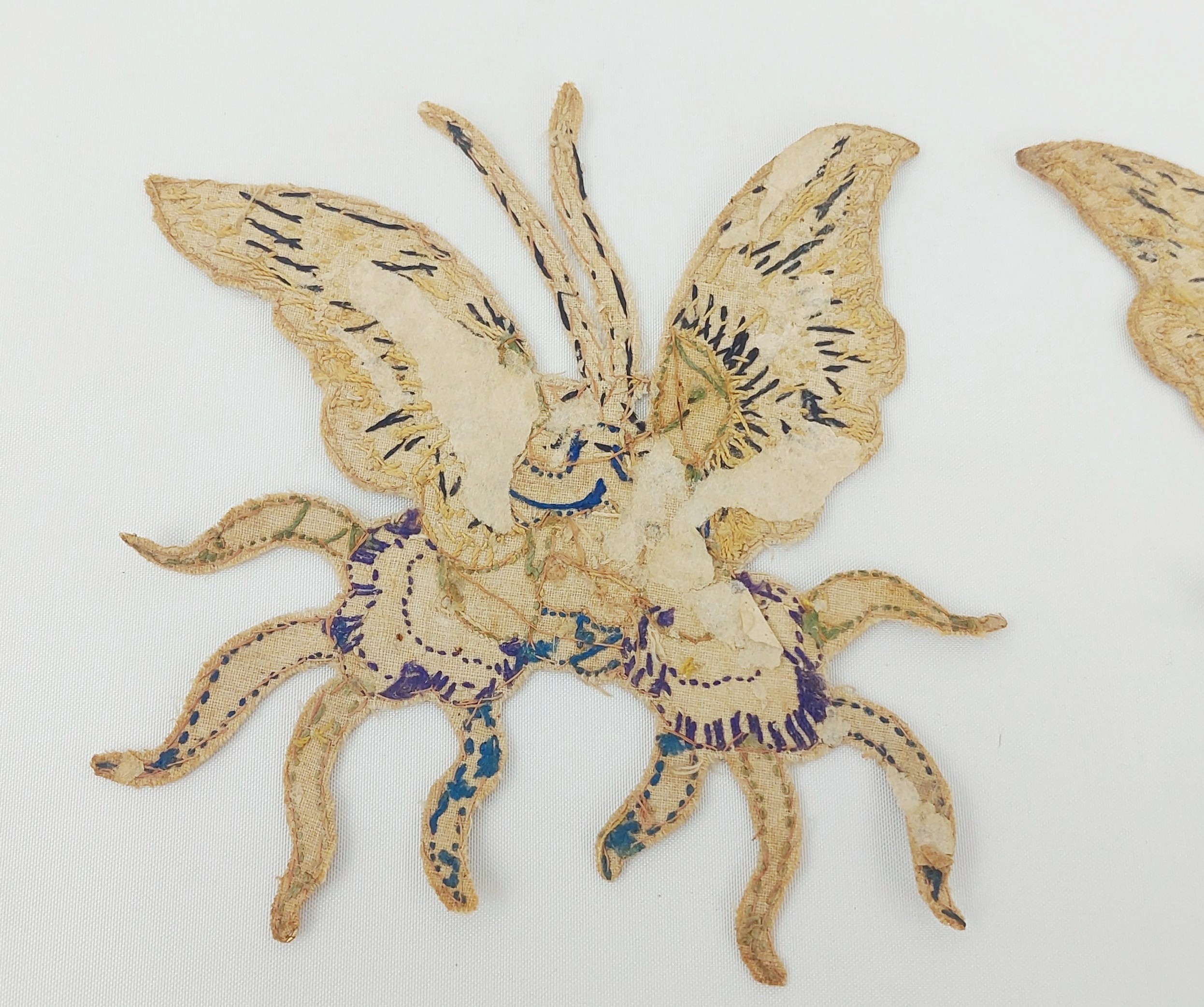 Pair of 18th Century Chinese Silk Embroidered Ming Dragon Robe Patches - Image 6