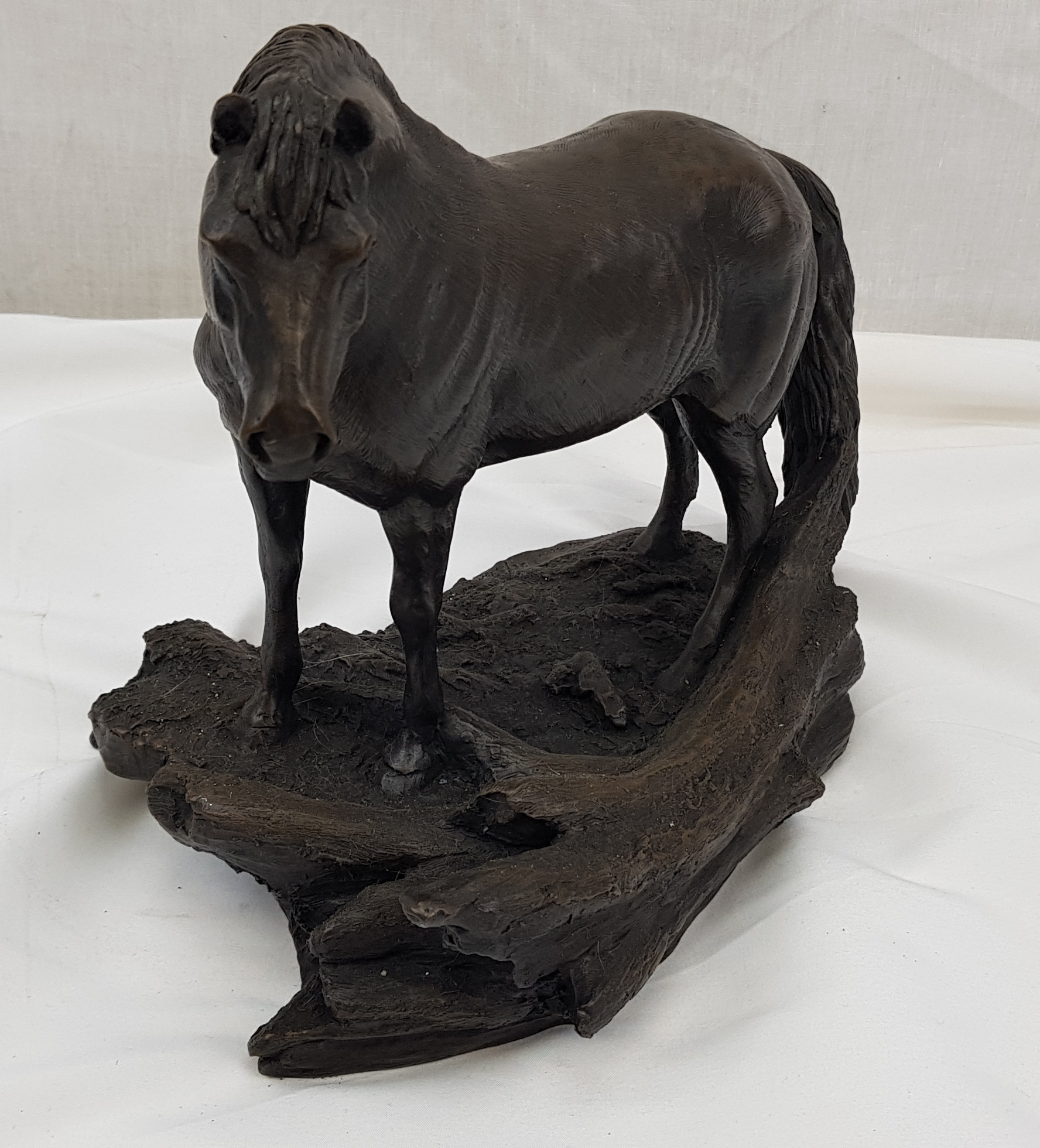 Limited Edition 101/500 Bronze Resin Sculpture Of A Resting Horse By Mary Laing