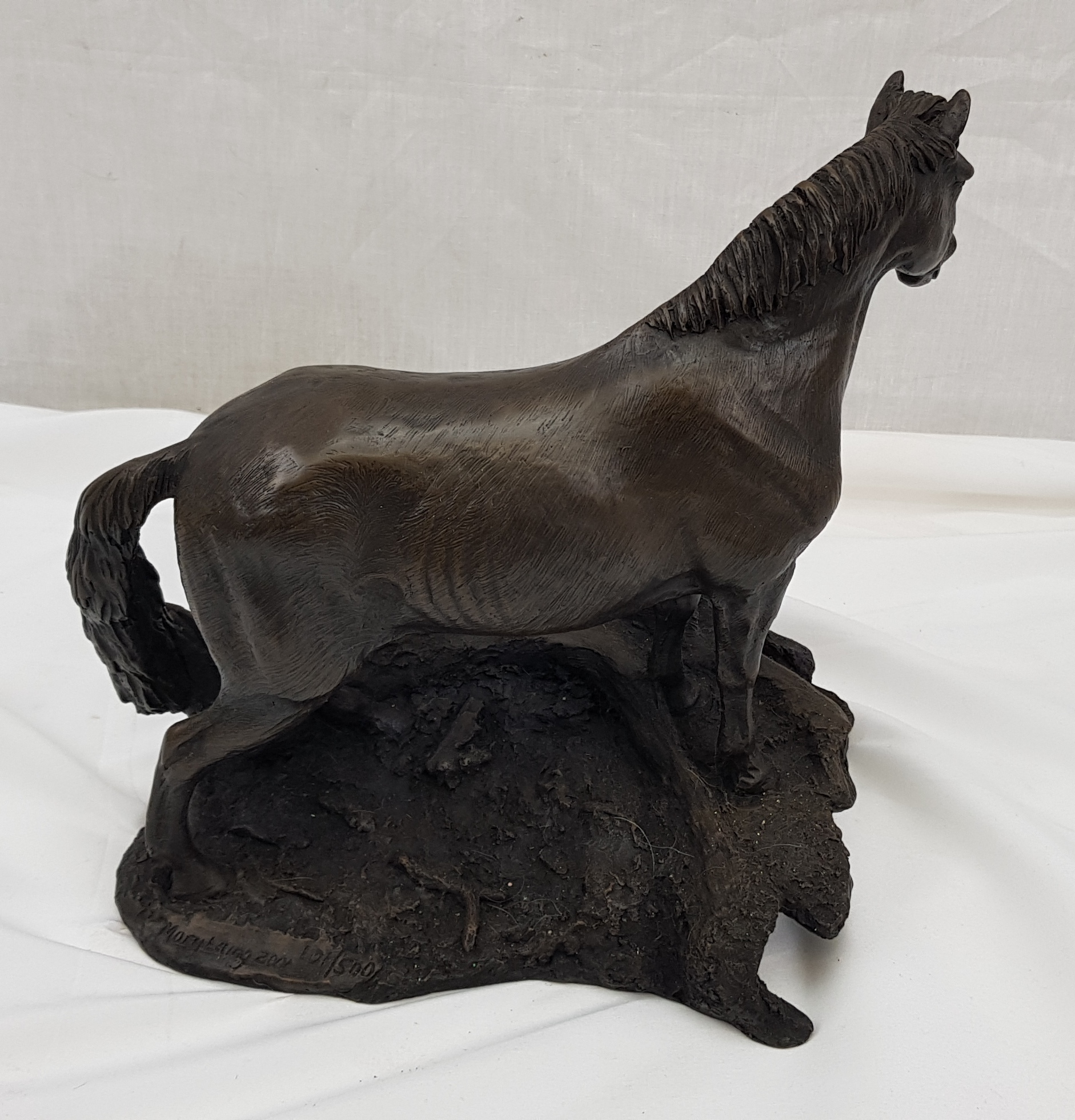 Limited Edition 101/500 Bronze Resin Sculpture Of A Resting Horse By Mary Laing - Image 3