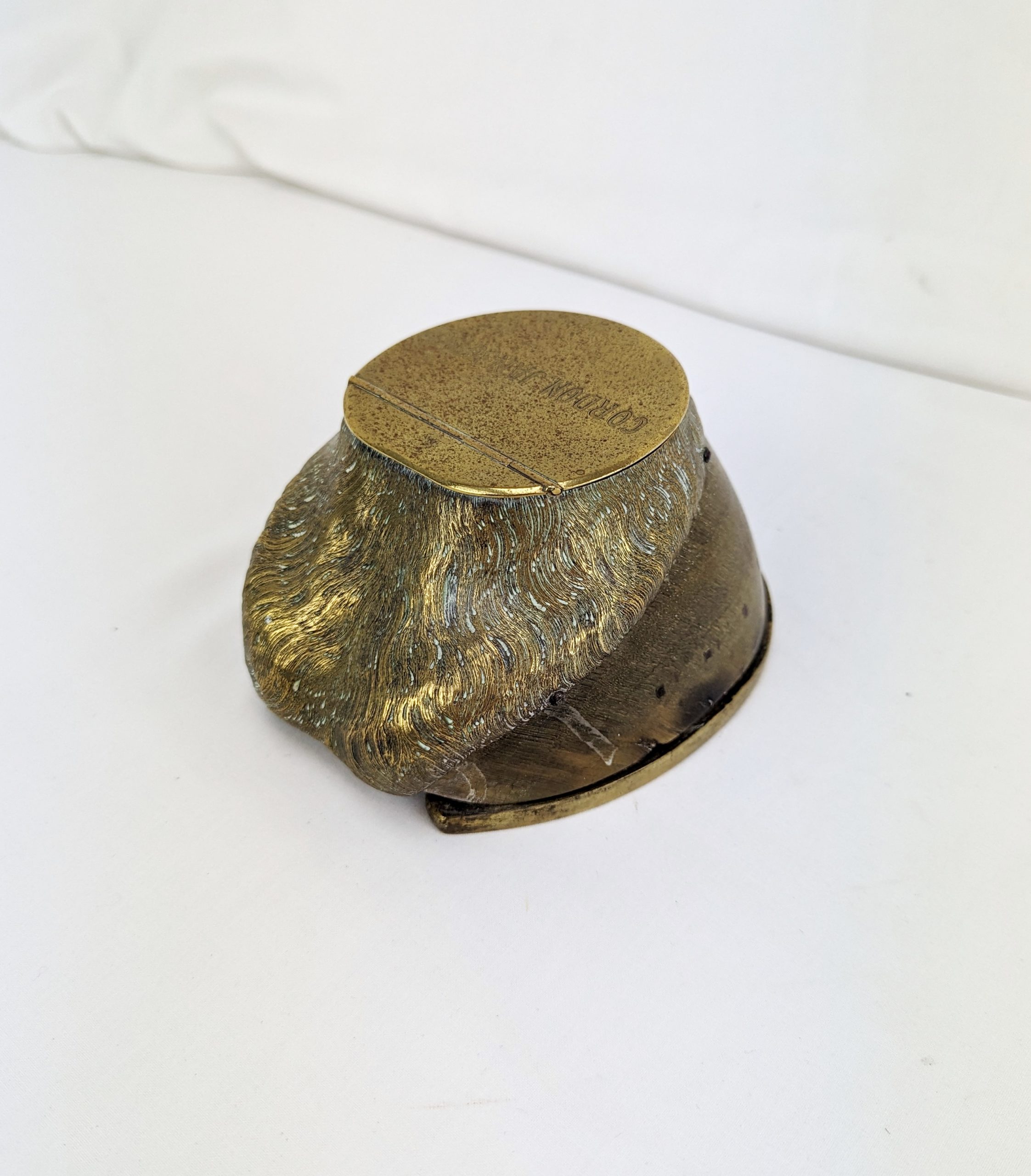 Brass Mounted Antique Horse Hoof Inkwell - Image 2