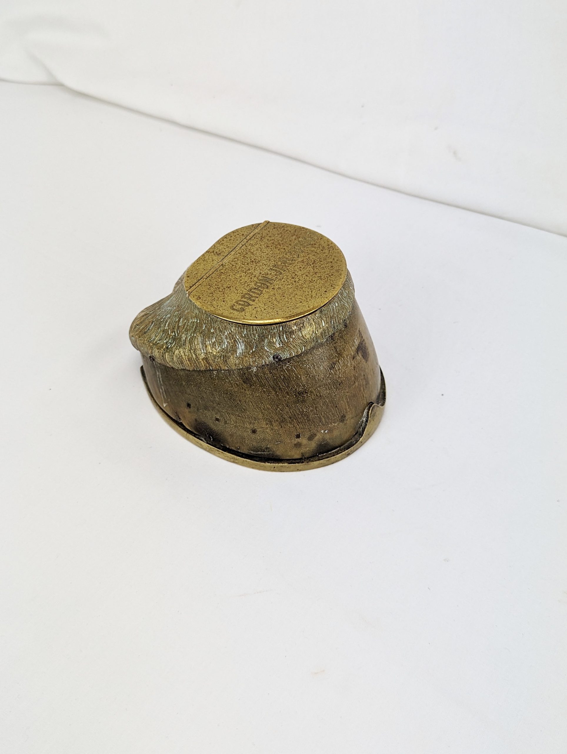 Brass Mounted Antique Horse Hoof Inkwell - Image 3