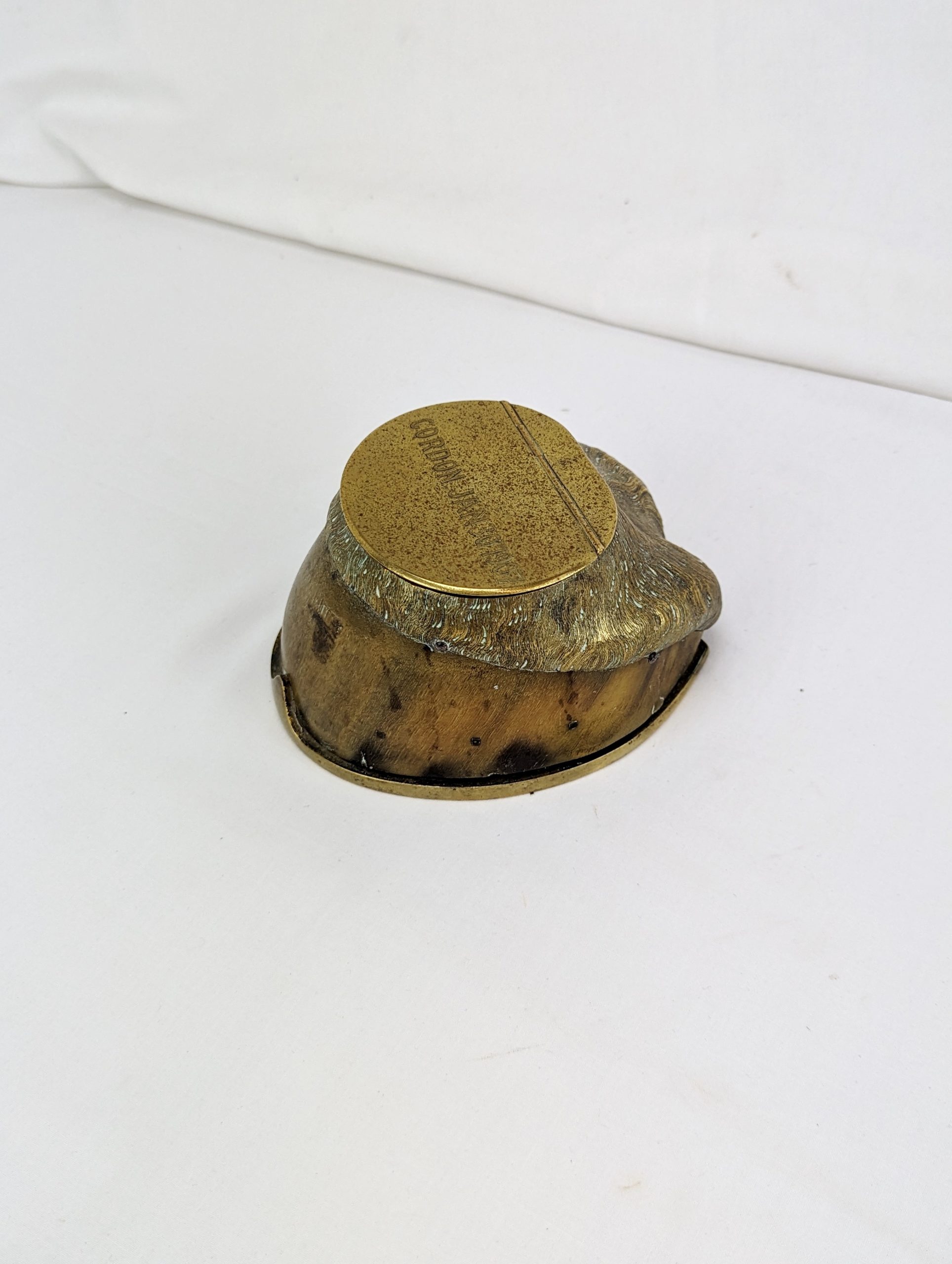 Brass Mounted Antique Horse Hoof Inkwell - Image 4
