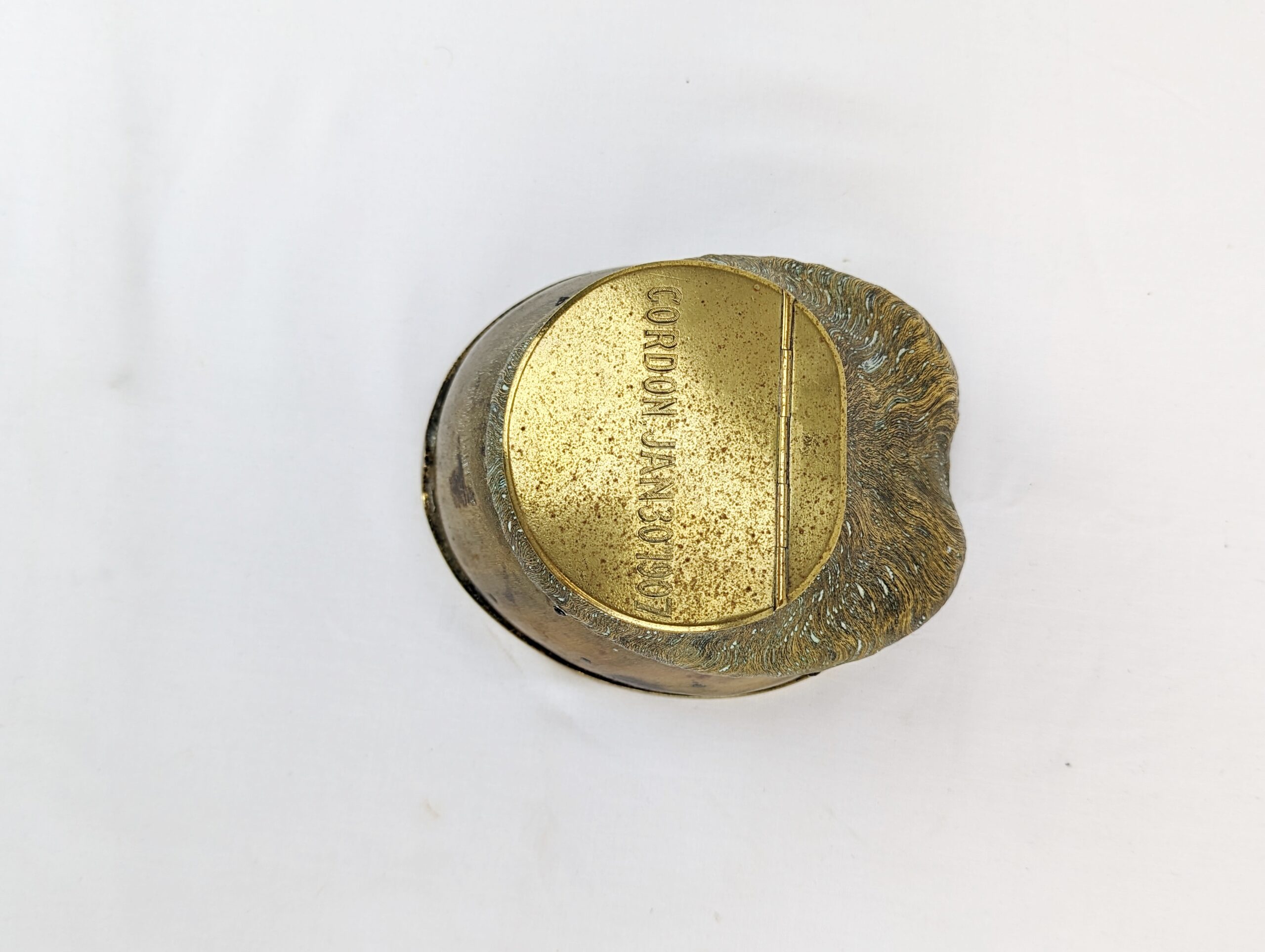 Brass Mounted Antique Horse Hoof Inkwell - Image 5