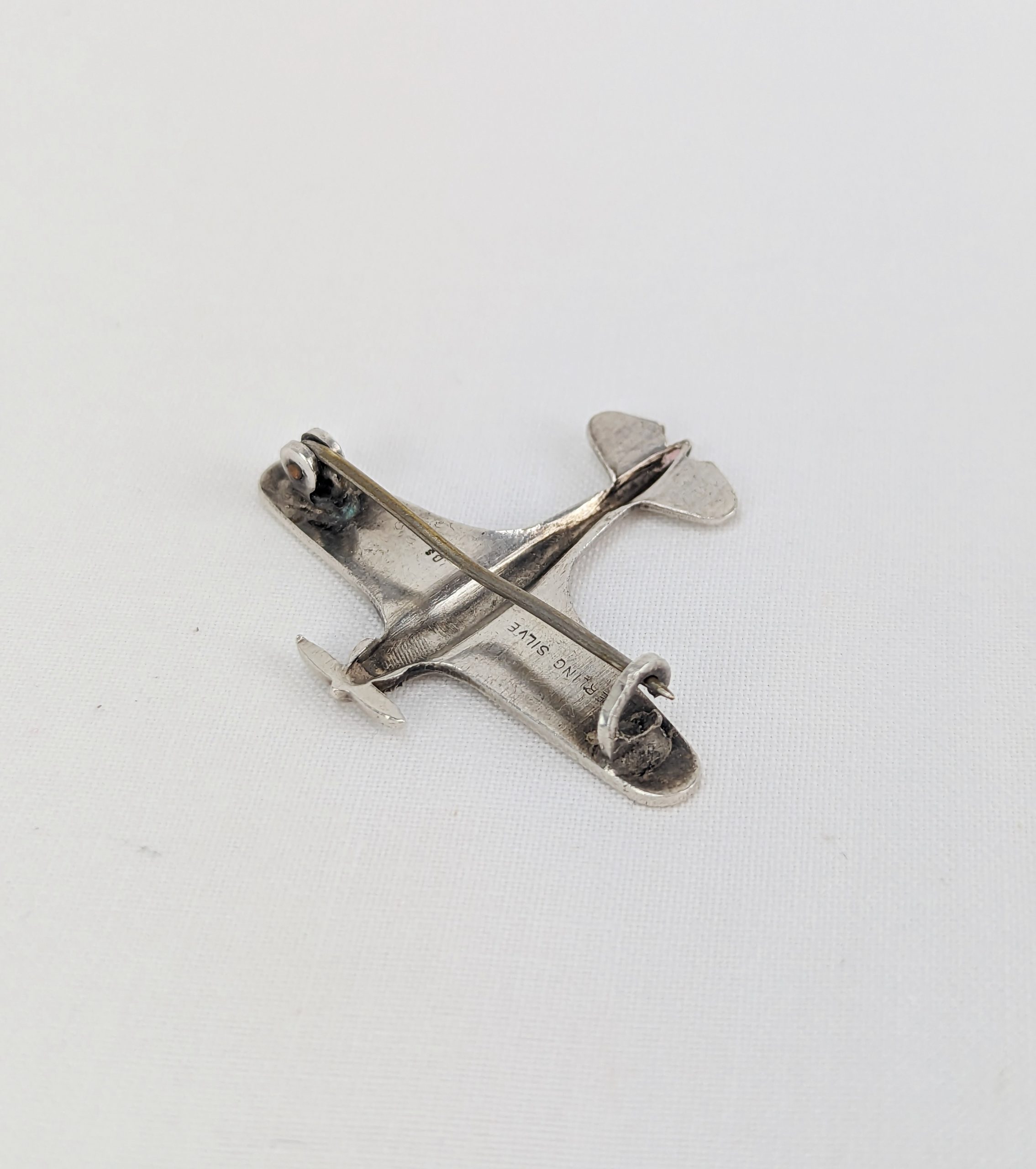 WW2 Sterling Silver Spitfire Brooch - Image 2