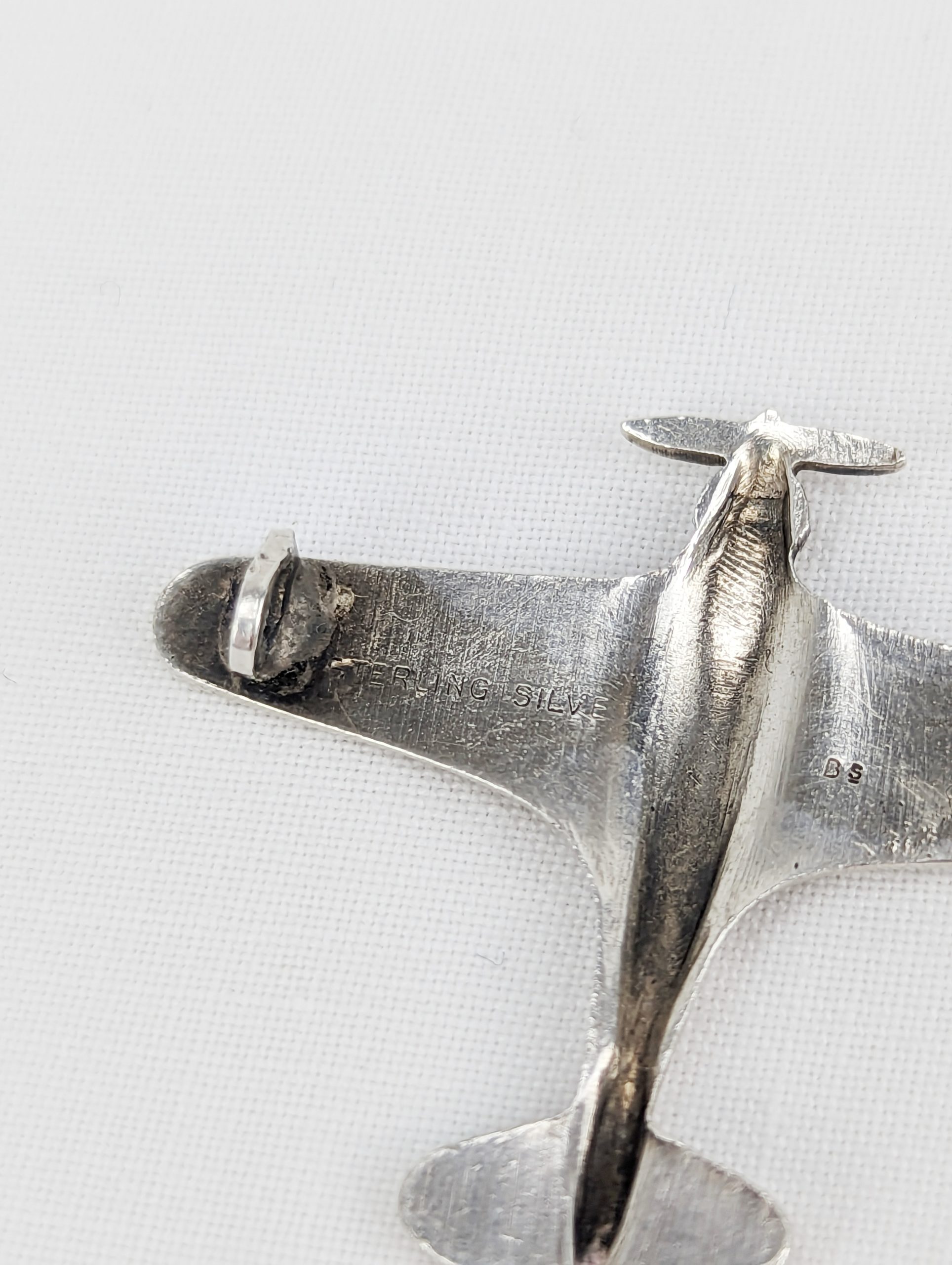 WW2 Sterling Silver Spitfire Brooch - Image 3