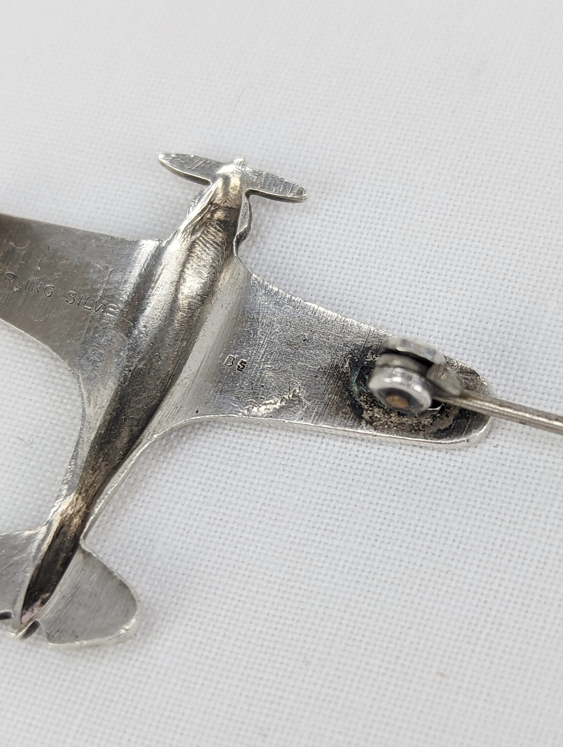 WW2 Sterling Silver Spitfire Brooch - Image 4