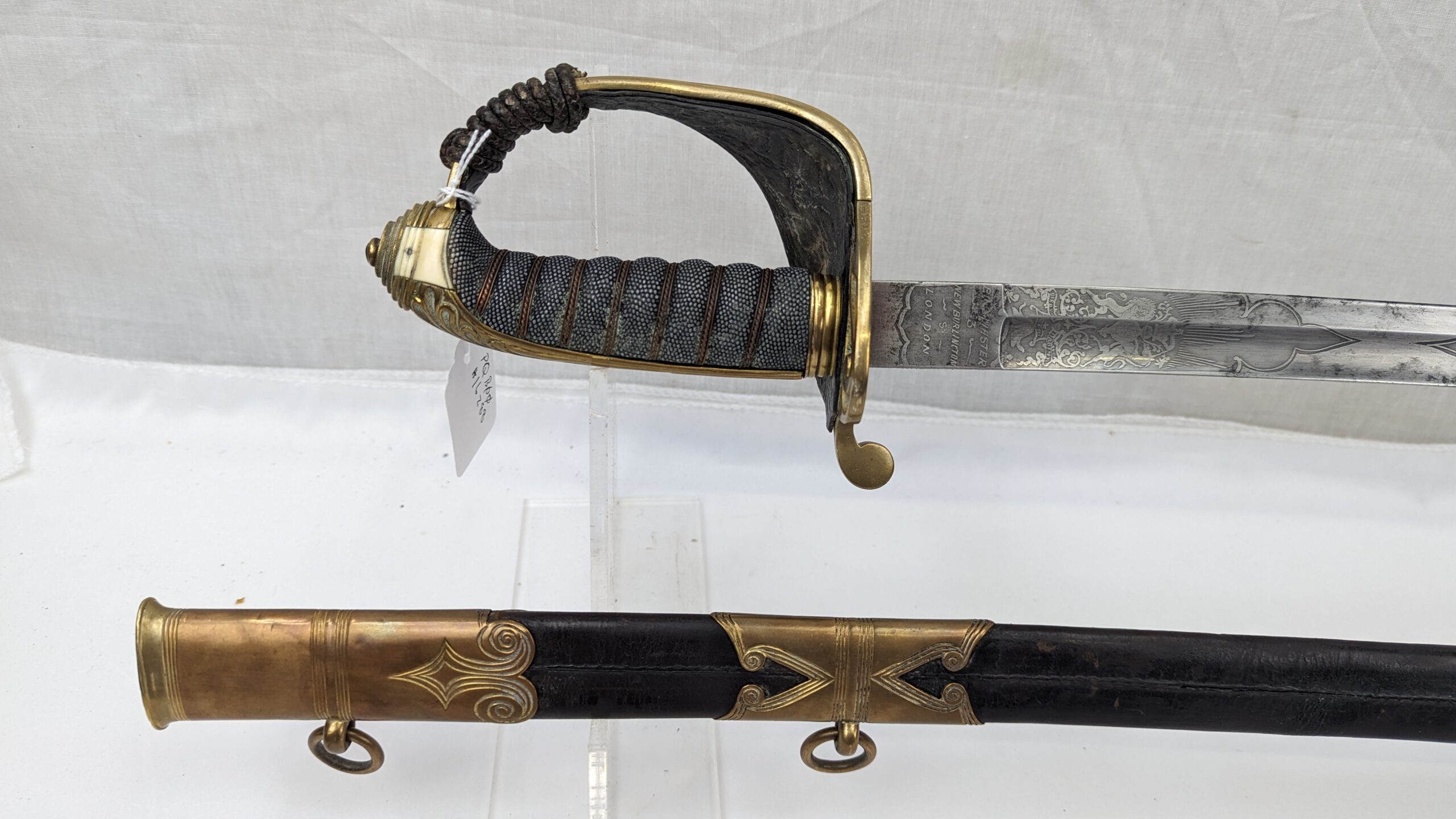 Victorian 1827 Pattern Infantry Officer’s Sword and Black Leather Scabbard - Image 14
