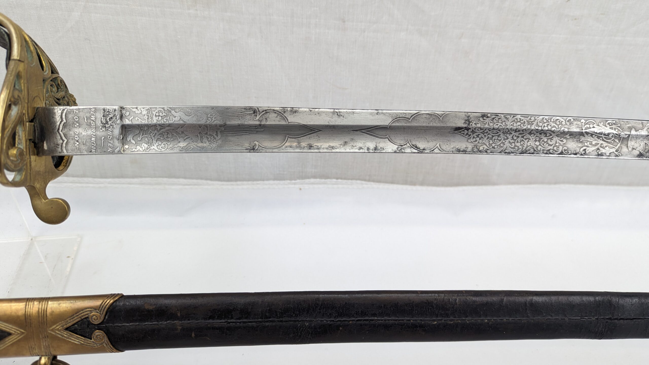 Victorian 1827 Pattern Infantry Officer’s Sword and Black Leather Scabbard - Image 15