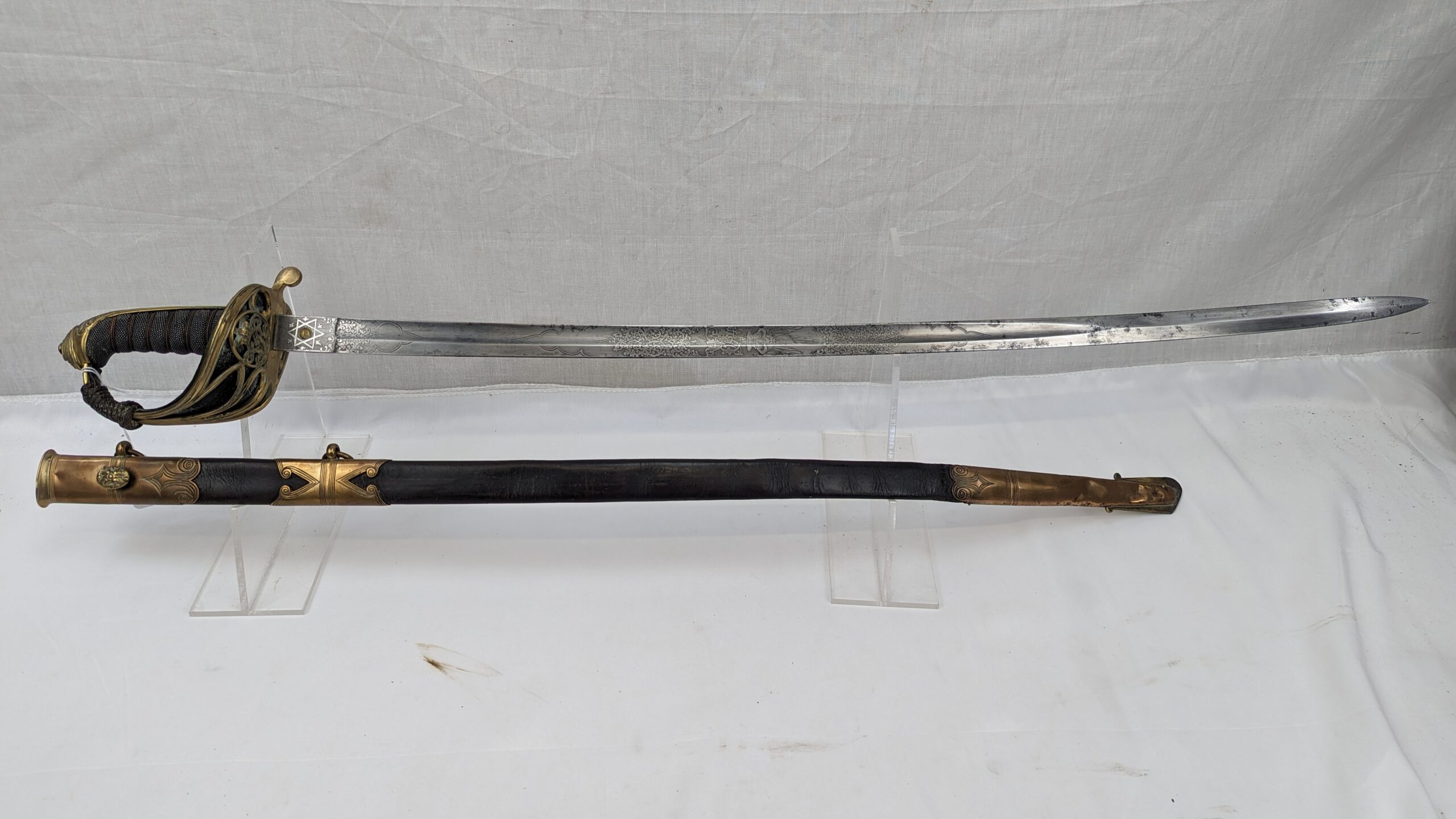 Victorian 1827 Pattern Infantry Officer’s Sword and Black Leather Scabbard - Image 7