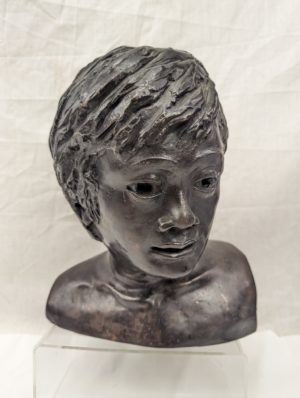 Vintage Bronze Bust Of A Young Lady
