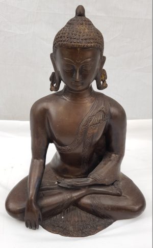 Vintage Bronze Bust Of The Seated Buddha Statue