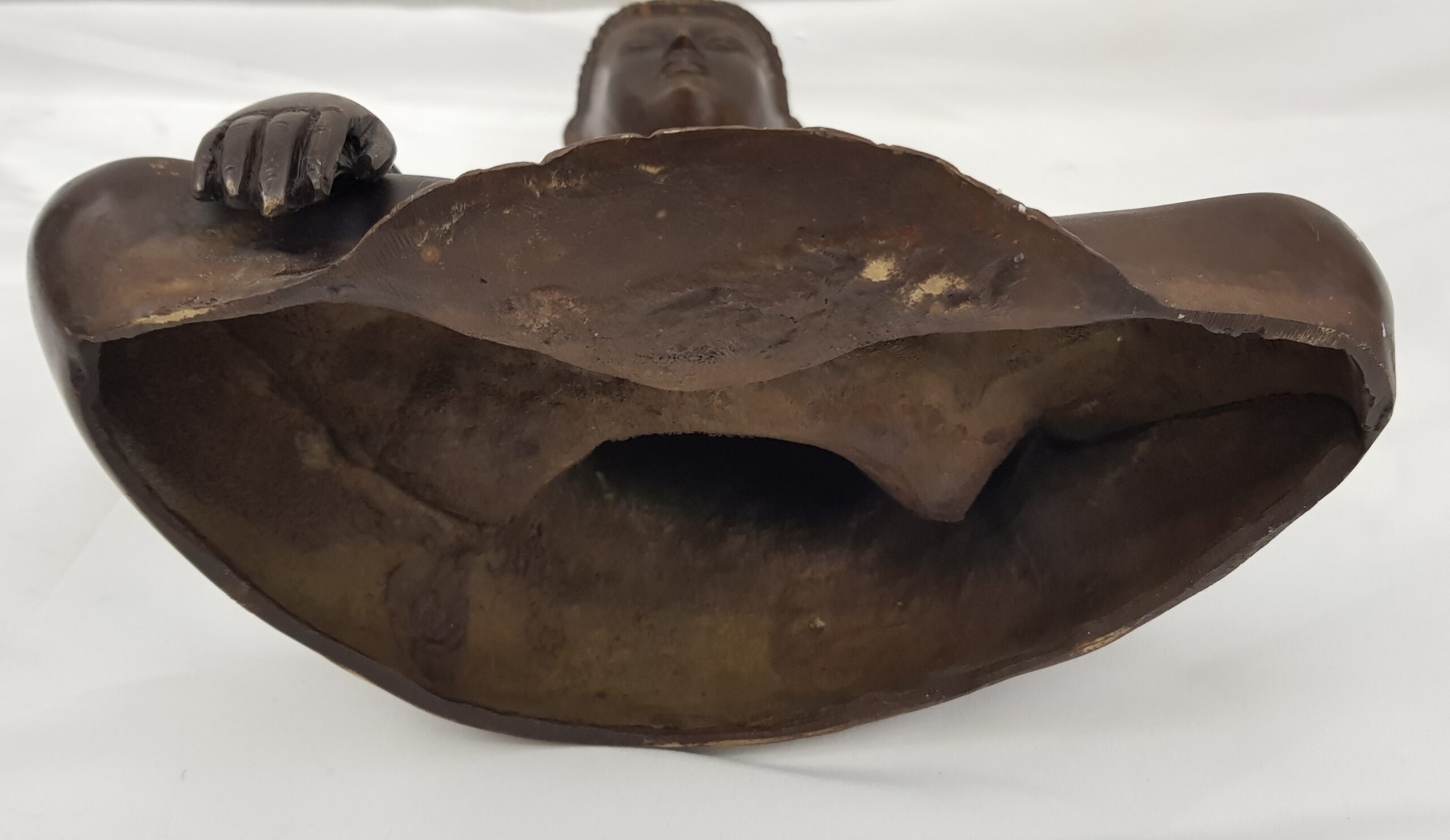 Vintage Bronze Bust Of The Seated Buddha Statue - Image 4