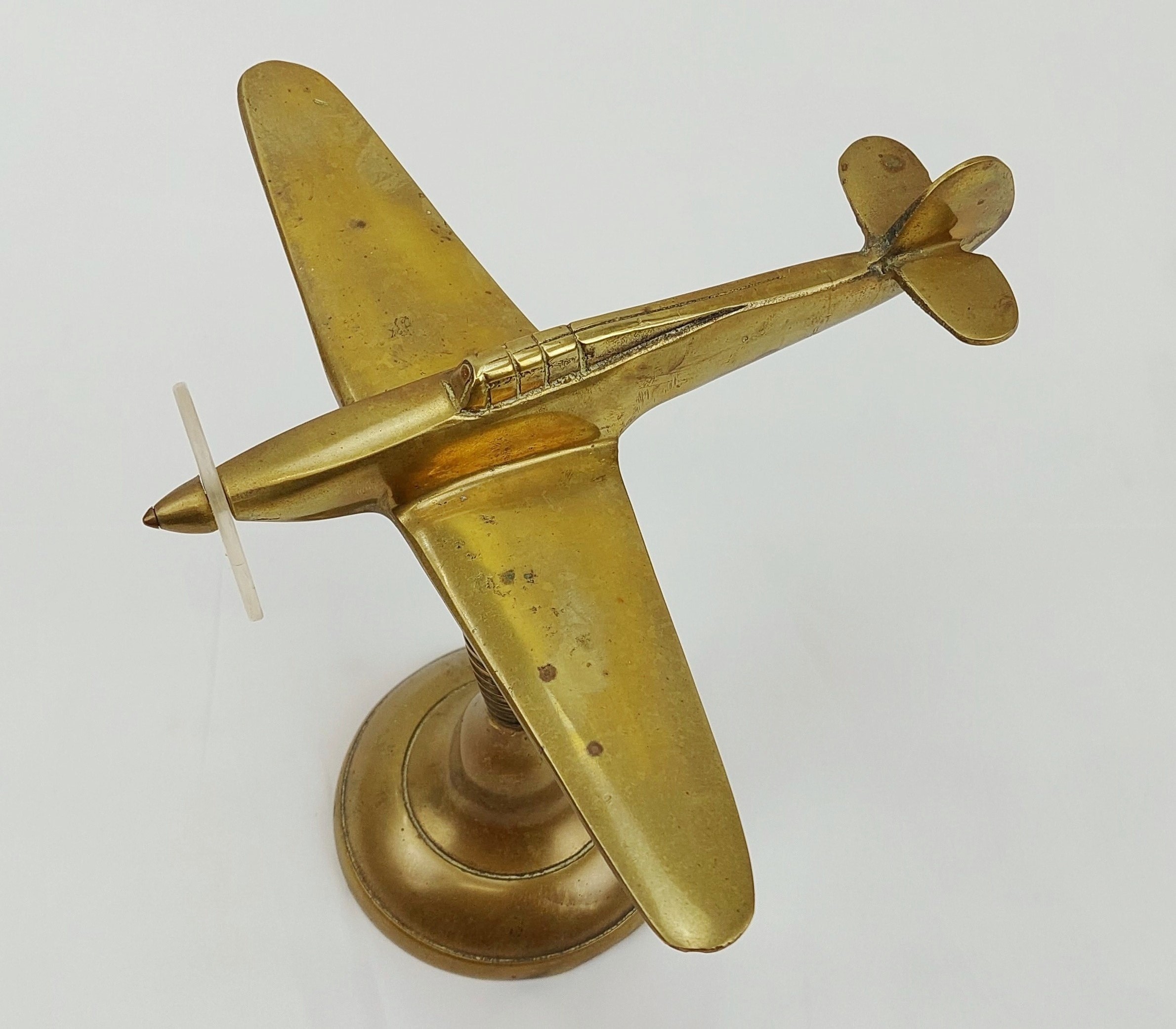 WW2 Trench Art Brass Model Of A Hawker Hurricane Fighter - Image 2
