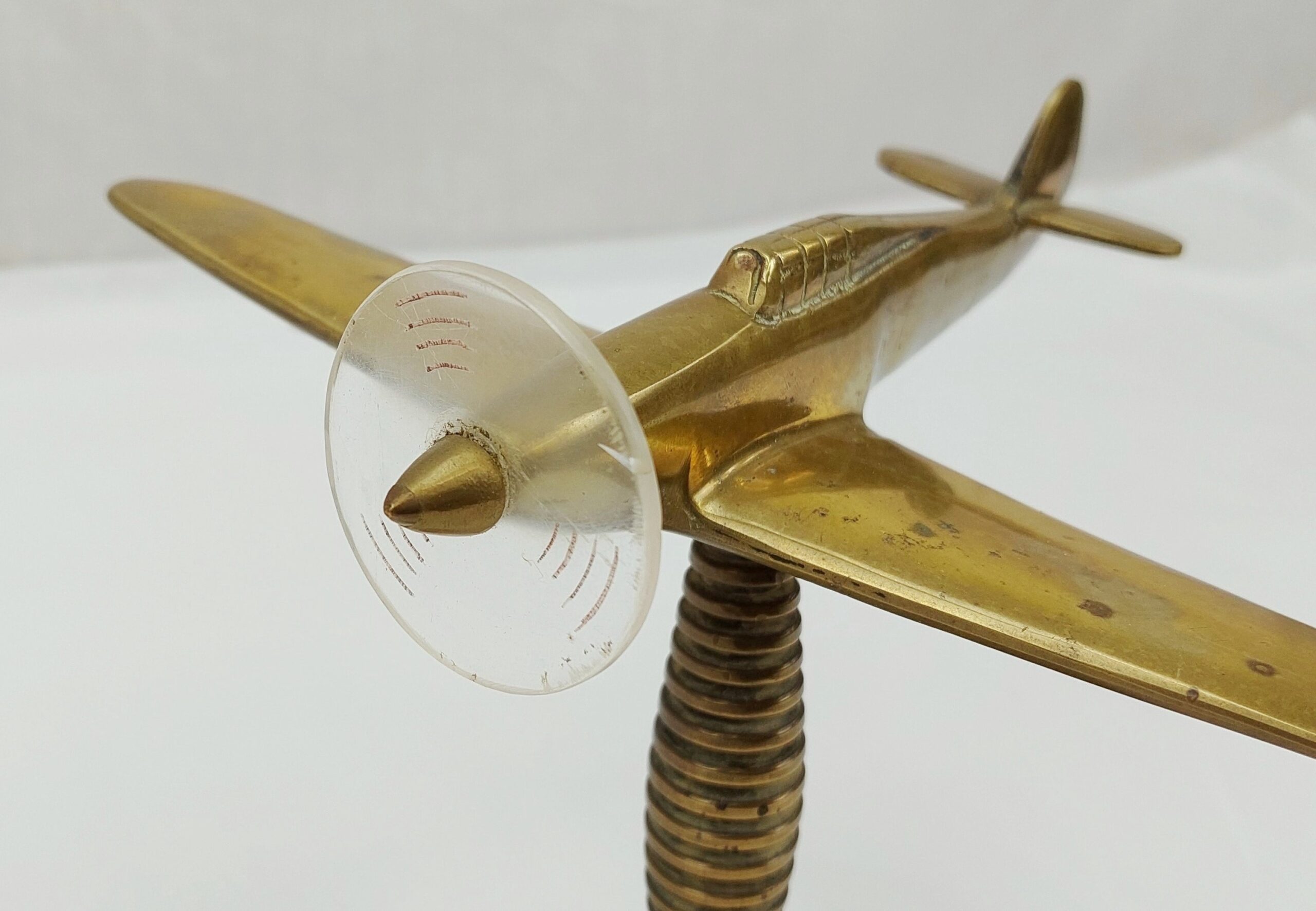 WW2 Trench Art Brass Model Of A Hawker Hurricane Fighter - Image 3