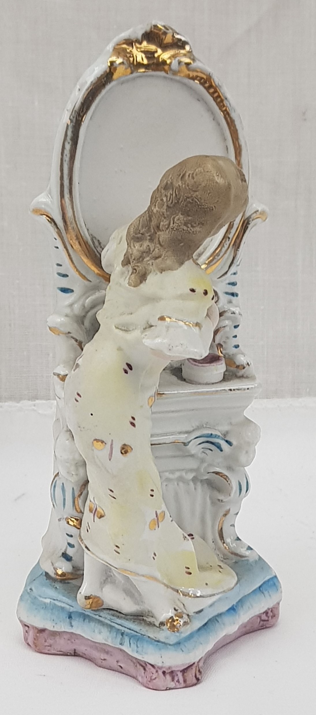 c1880 Staffordshire Figurine Of A Young Lady By A Mirror - Image 4