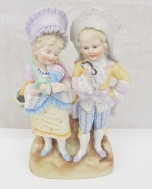 c1900 German Bisque Figurine Pair