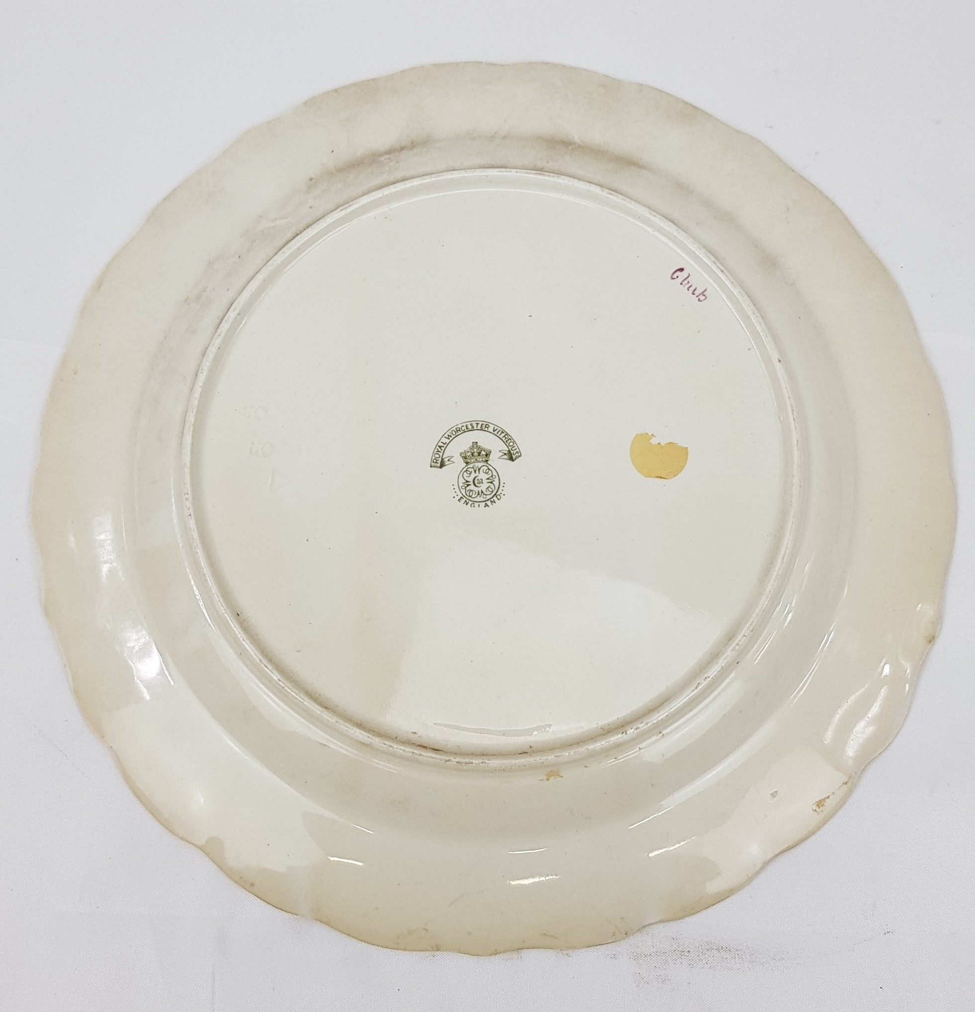1913 Royal Worcester Hand Painted Plate Of Chub Fish By T Harris - Image 2