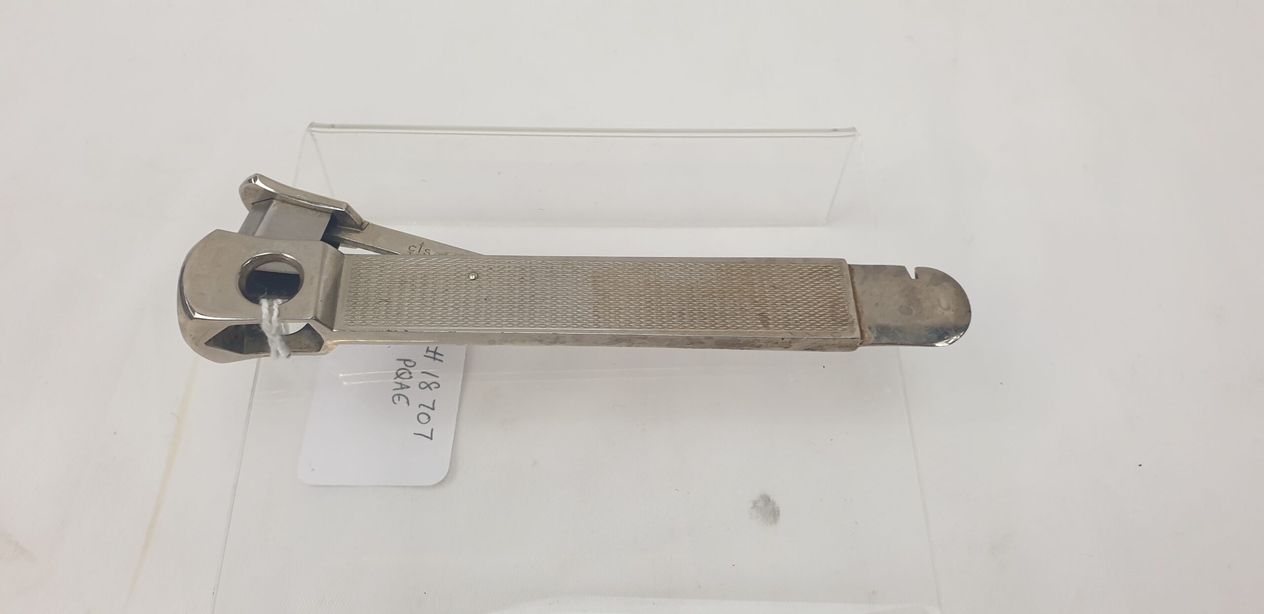 1920s Silver Plate Art Deco Cigar Cutter - Image 3