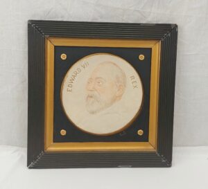 1930 Framed Papier Mache Portrait Of King Edward VII