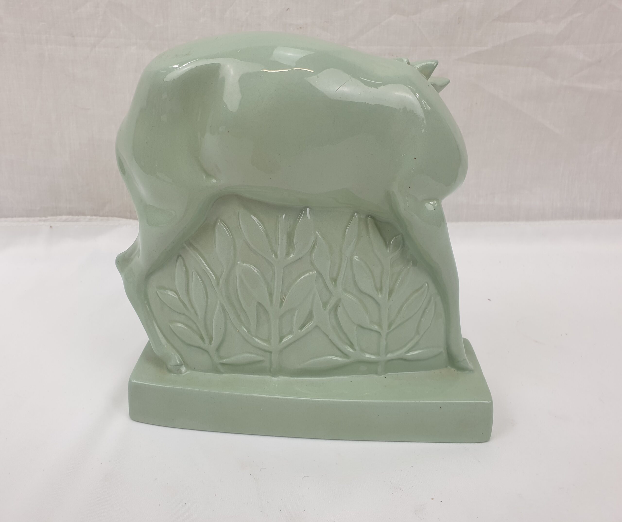 1930s Wedgwood Model Of A Fallow Deer In Pale Green Glaze By John Skeaping - Image 6