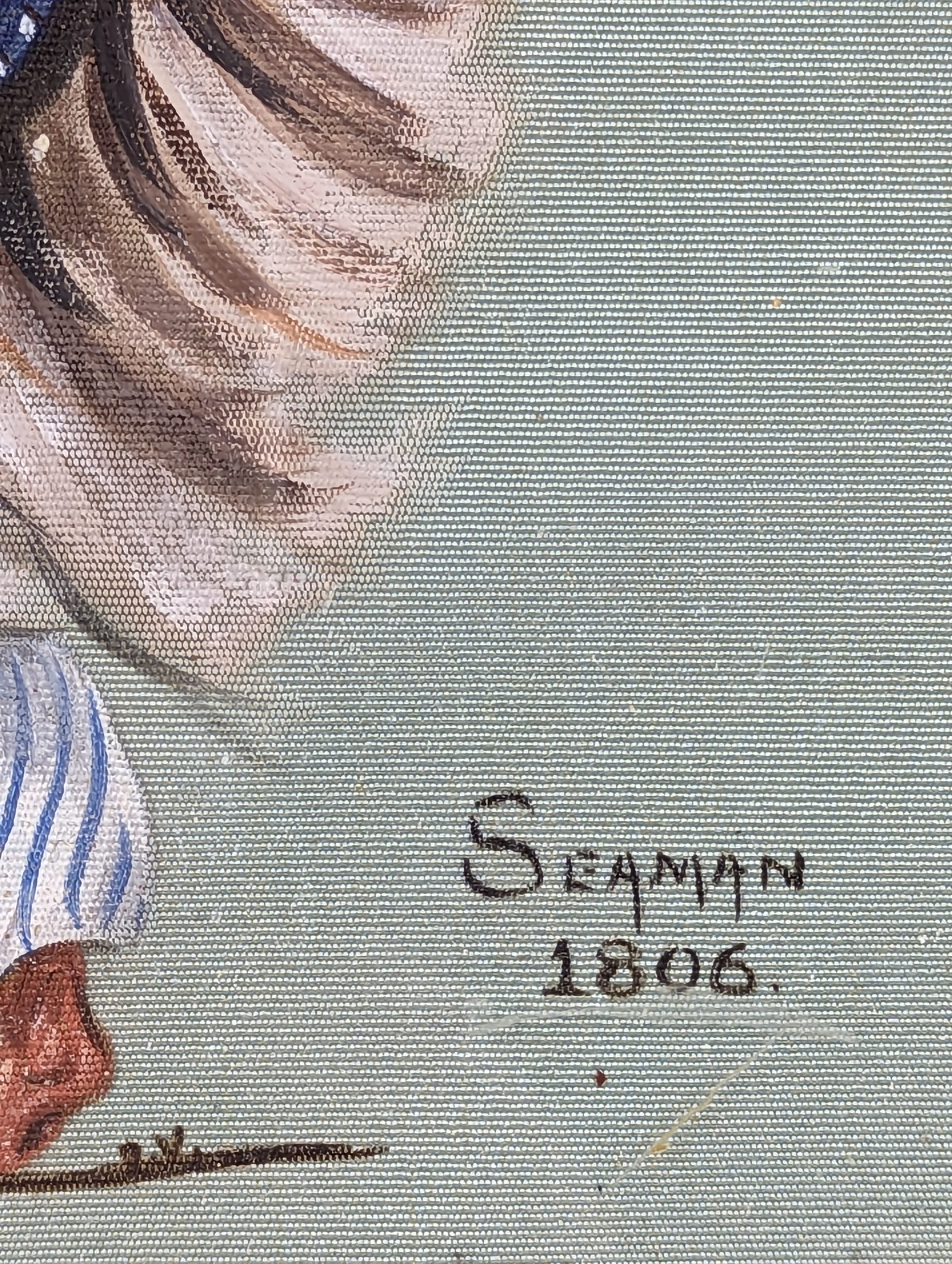 1940s Painting On Silk Of A Royal Navy Seaman 1806 - Image 3