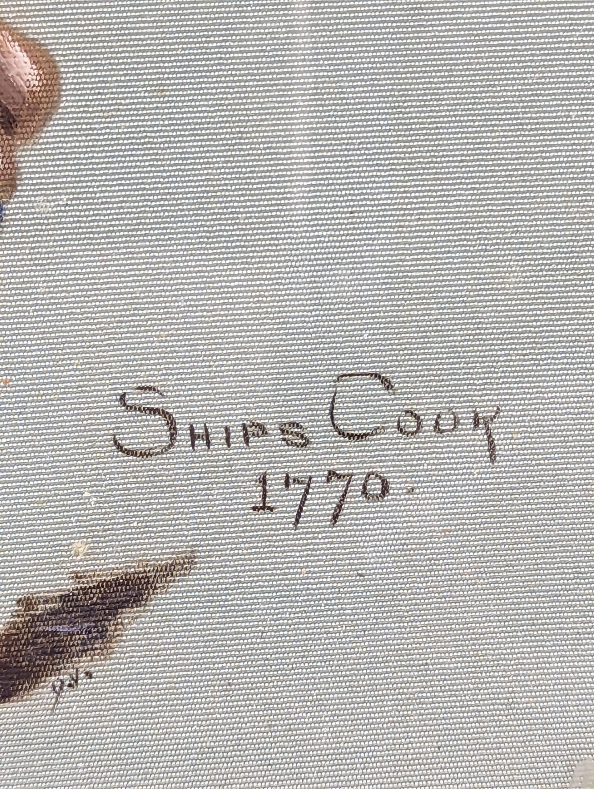 1940s Painting On Silk Of A Royal Navy Ships Cook 1770 - Image 4