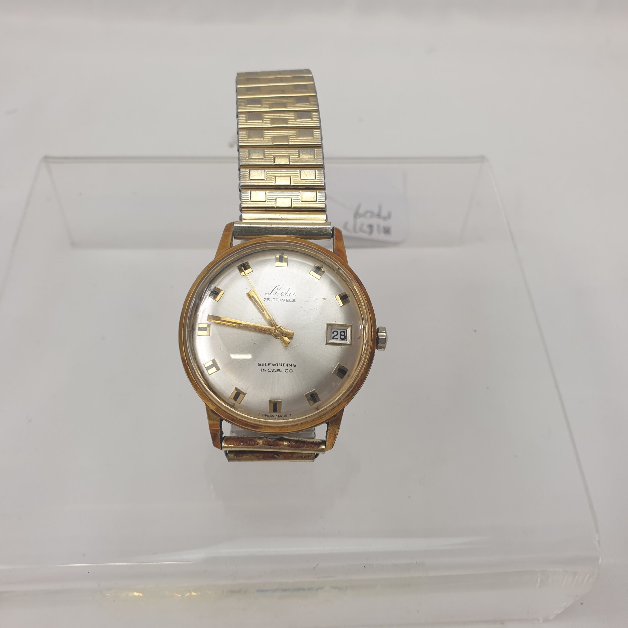 1960s Leda 25 Jewels Automatic Incabloc Gold Plated Gents Watch