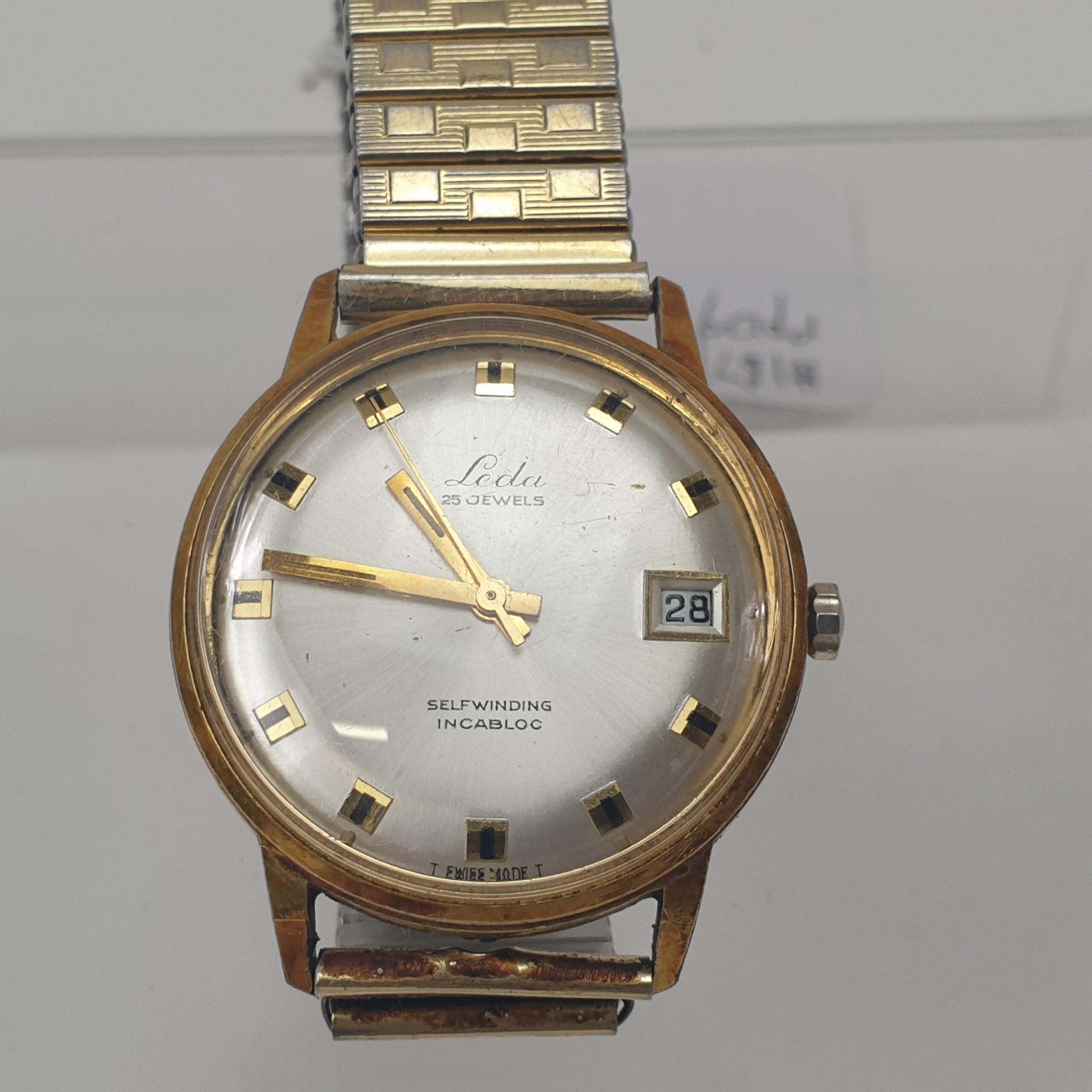 1960s Leda 25 Jewels Automatic Incabloc Gold Plated Gents Watch - Image 3