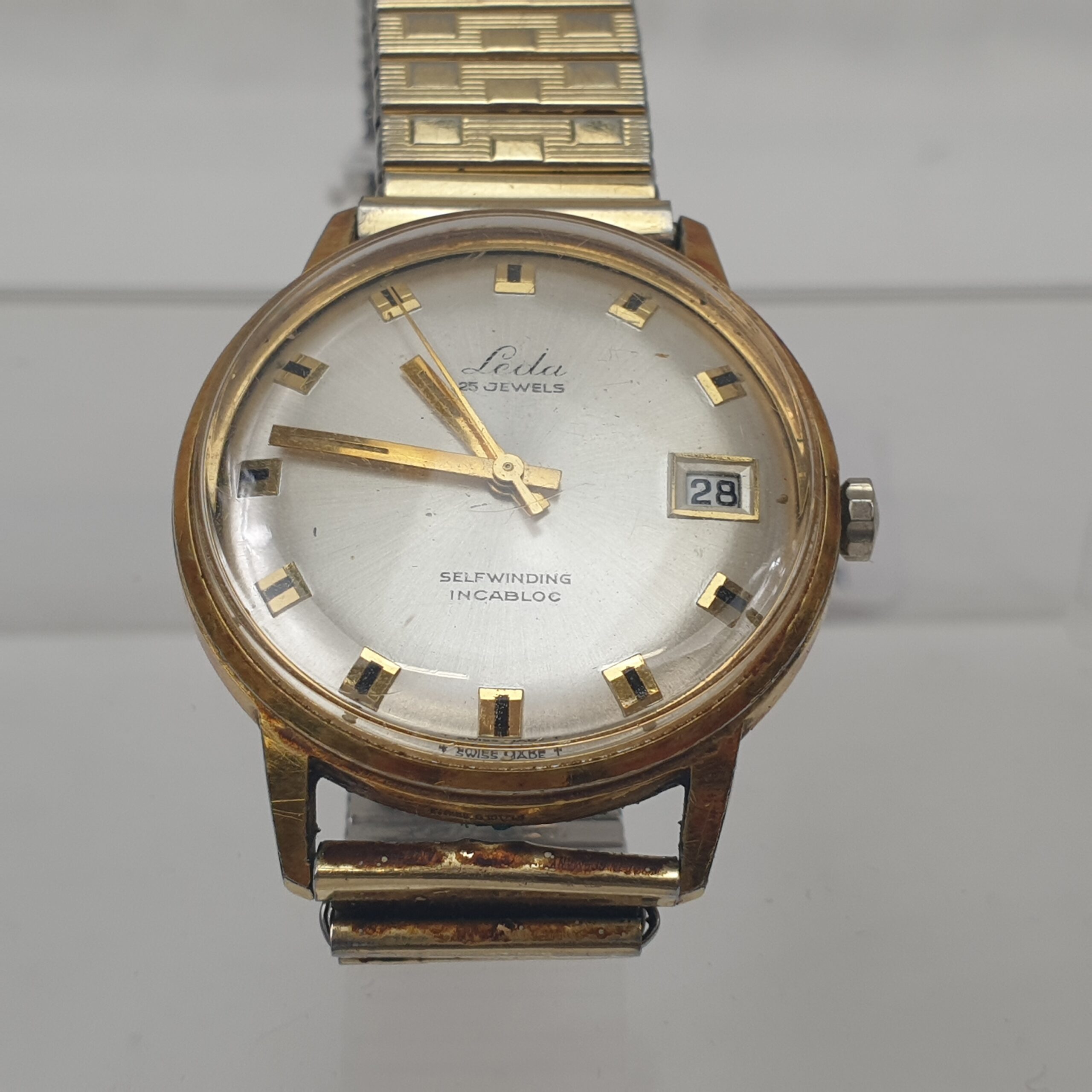 1960s Leda 25 Jewels Automatic Incabloc Gold Plated Gents Watch - Image 7