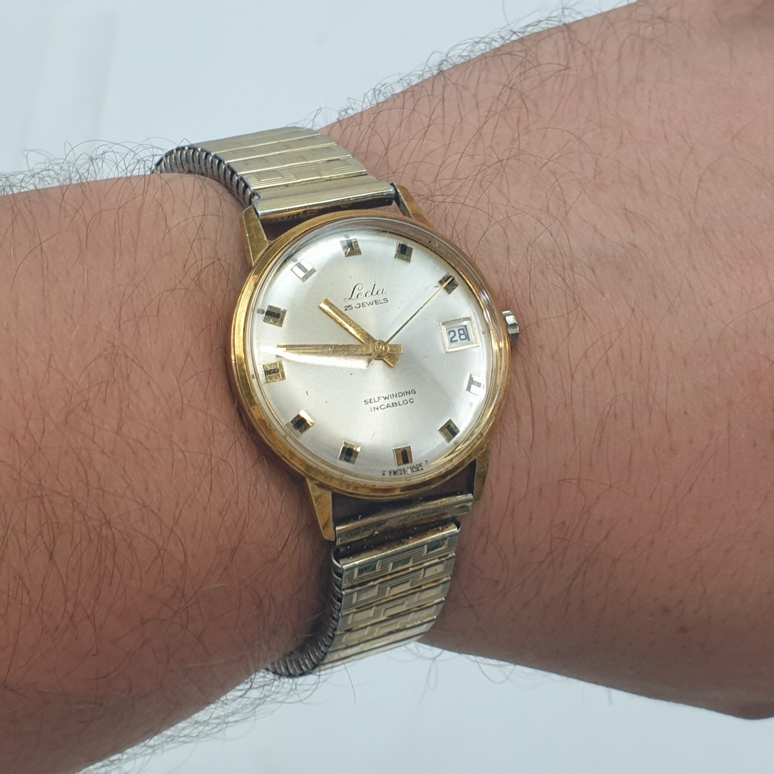 1960s Leda 25 Jewels Automatic Incabloc Gold Plated Gents Watch - Image 2