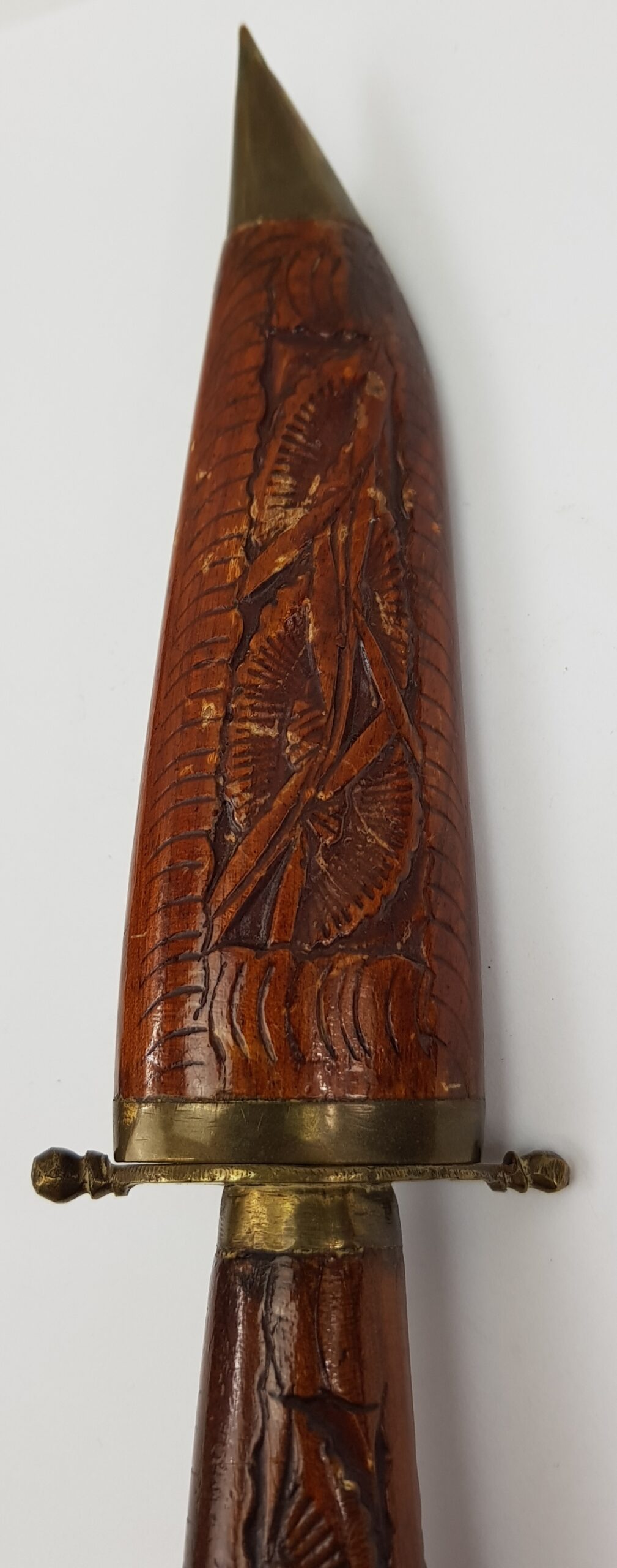 Far East Stainless Steel Hunting Knife In Wooden Scabbard - Image 3