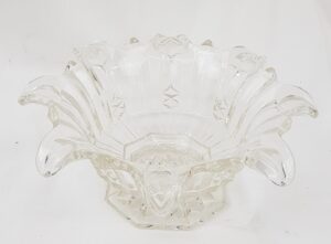 Heavy Victorian Molded Glass Fruit Bowl