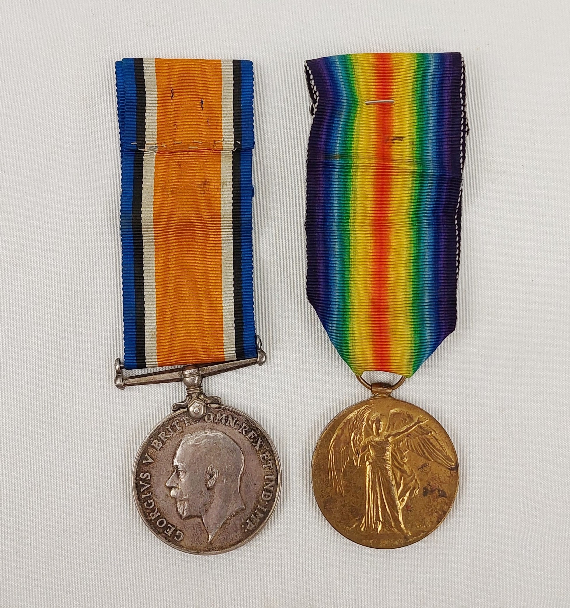 Low Number KIA WW1 Medal Pair Awarded To G-9493 A.J. Harrison E. Kent. R. - The Buffs - Image 2