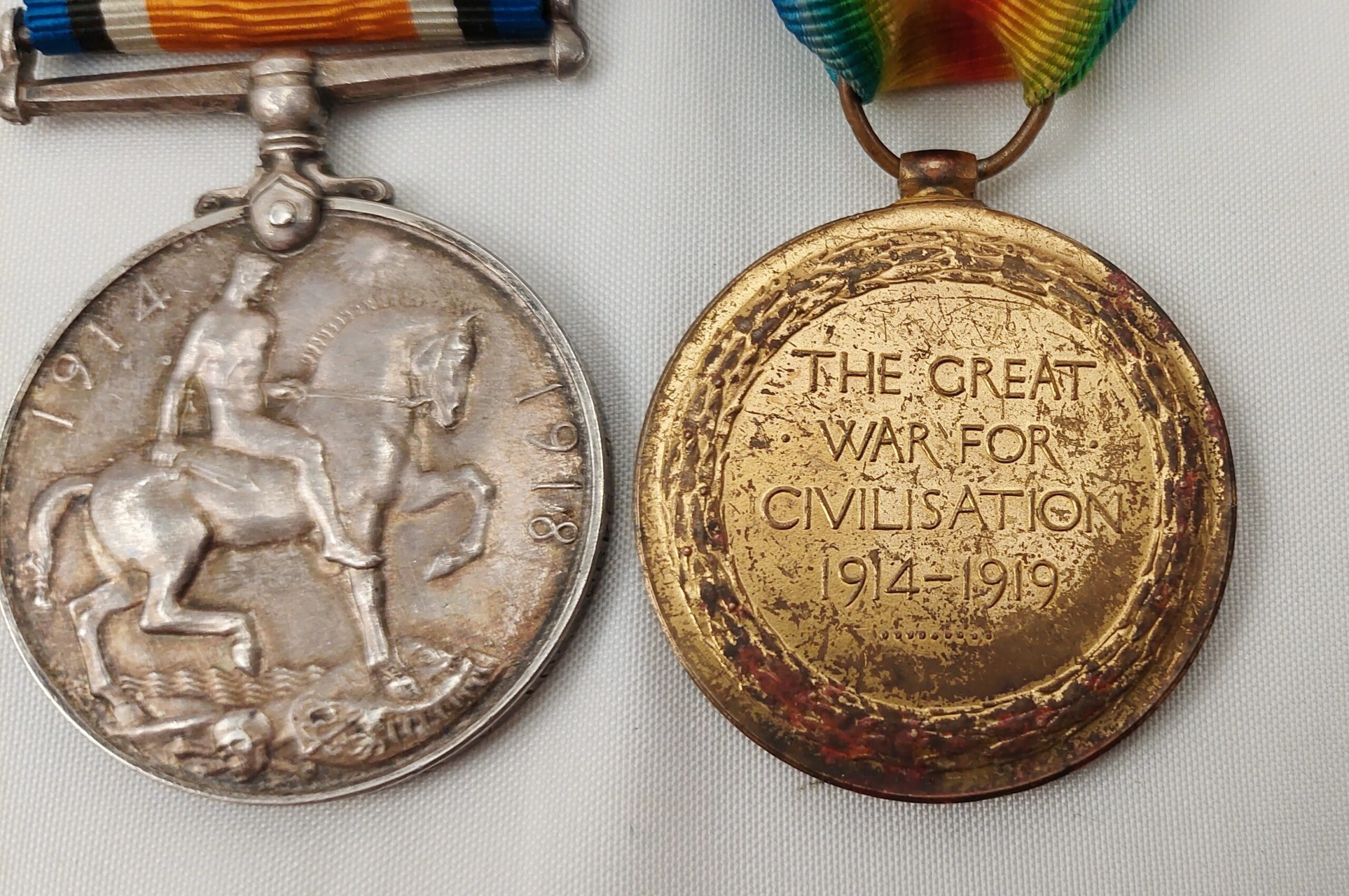 Low Number KIA WW1 Medal Pair Awarded To G-9493 A.J. Harrison E. Kent. R. - The Buffs - Image 5